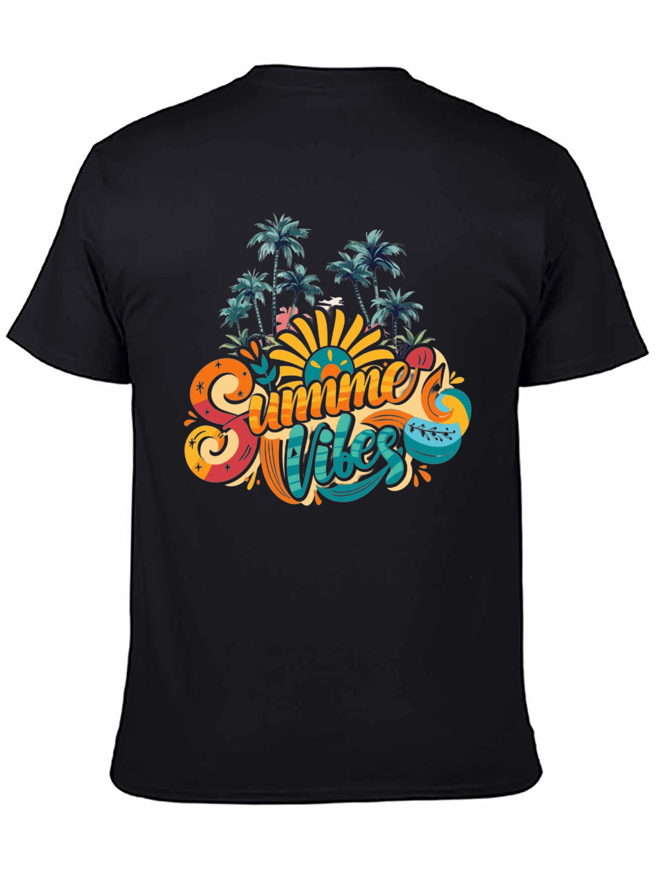 Summer Vibes Graphic Tee - Tropical Palm Design