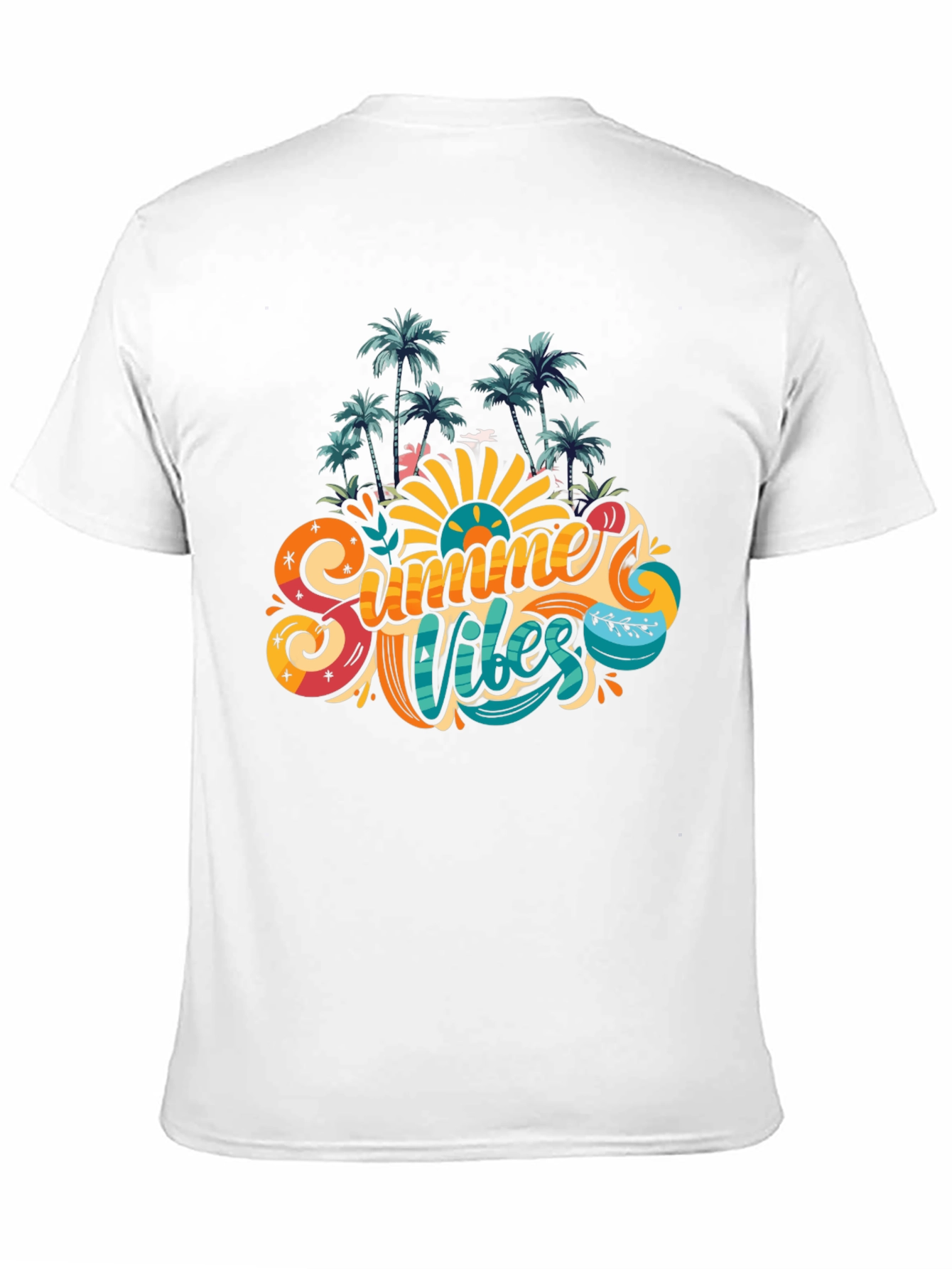 Summer Vibes Graphic Tee - Tropical Palm Design