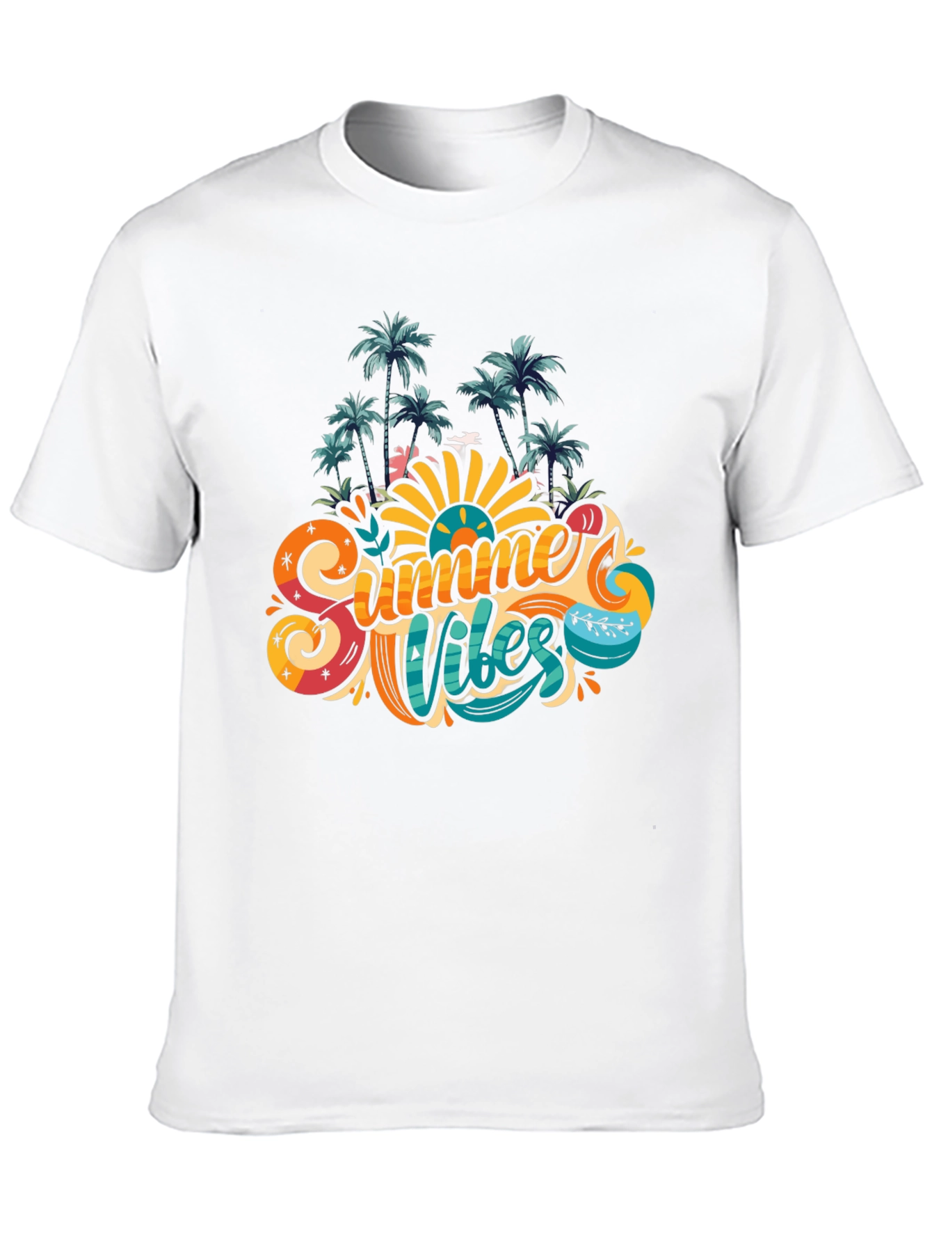 Summer Vibes Graphic Tee - Tropical Palm Design