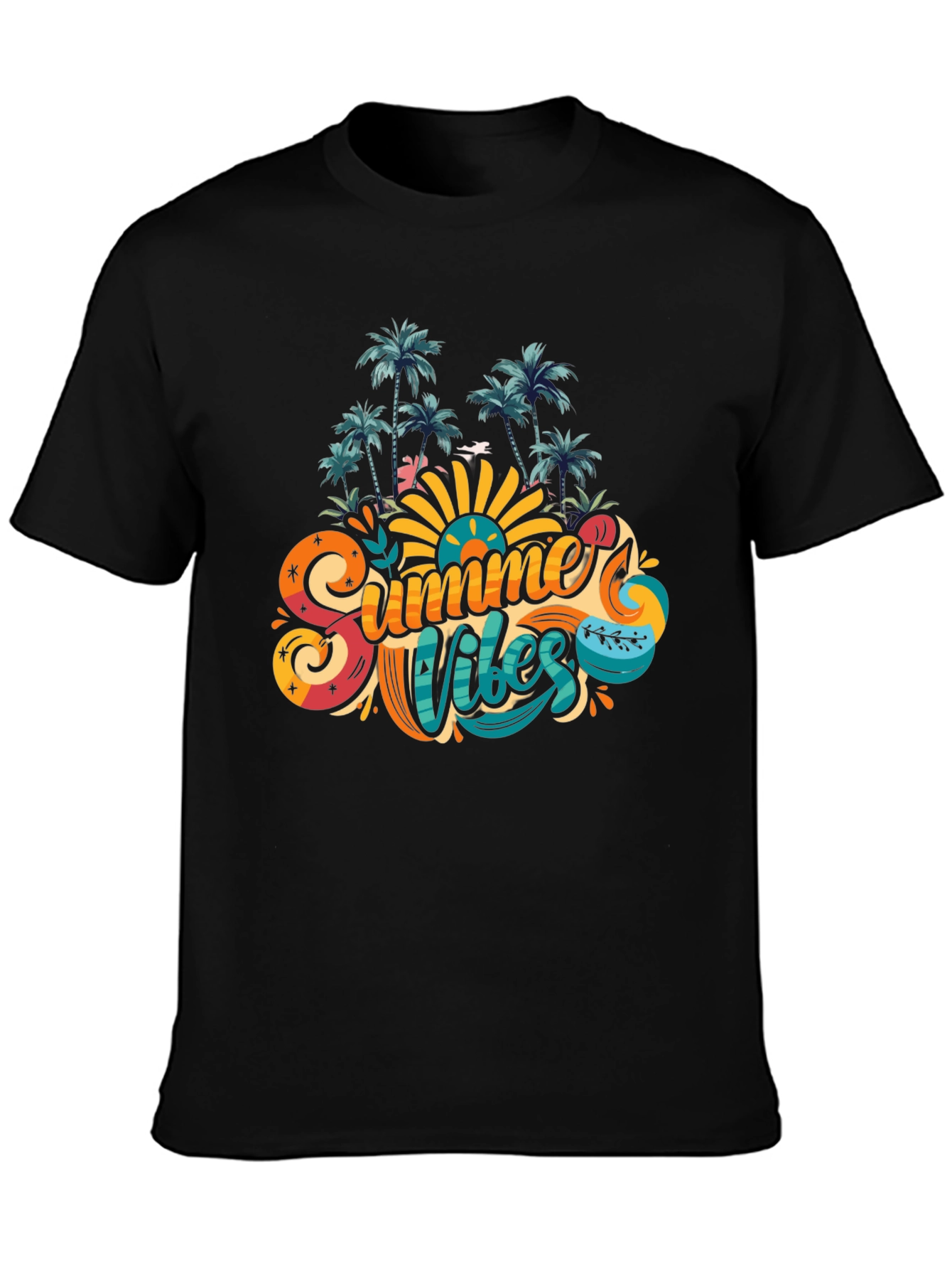 Summer Vibes Graphic Tee - Tropical Palm Design