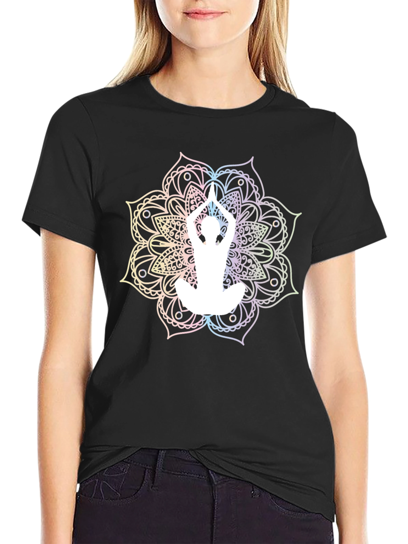 Yoga Mandala Graphic Tee - Black