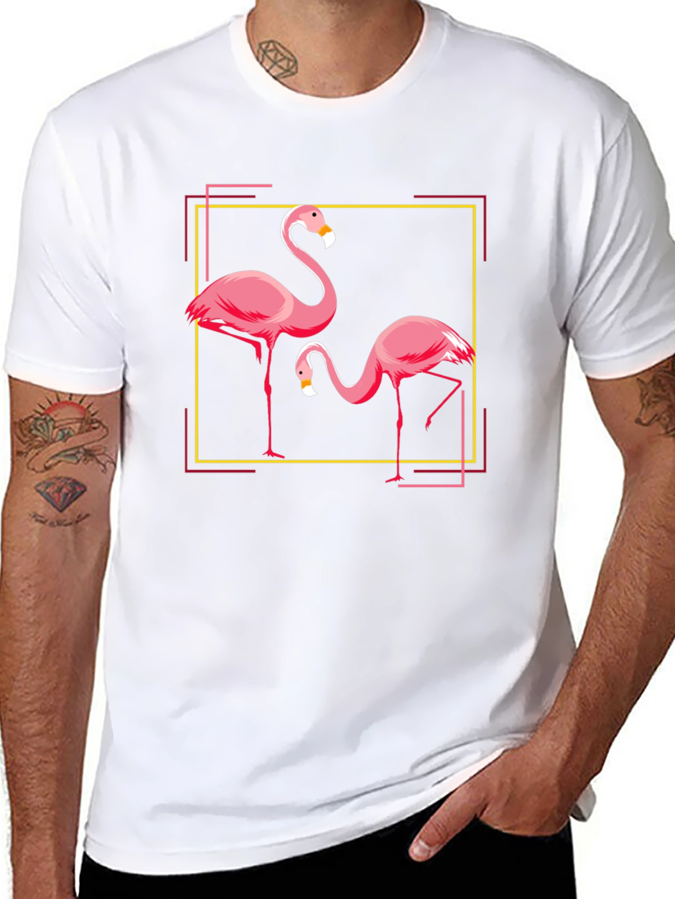 Flamingo Graphic Tee - Black Cotton Blend
