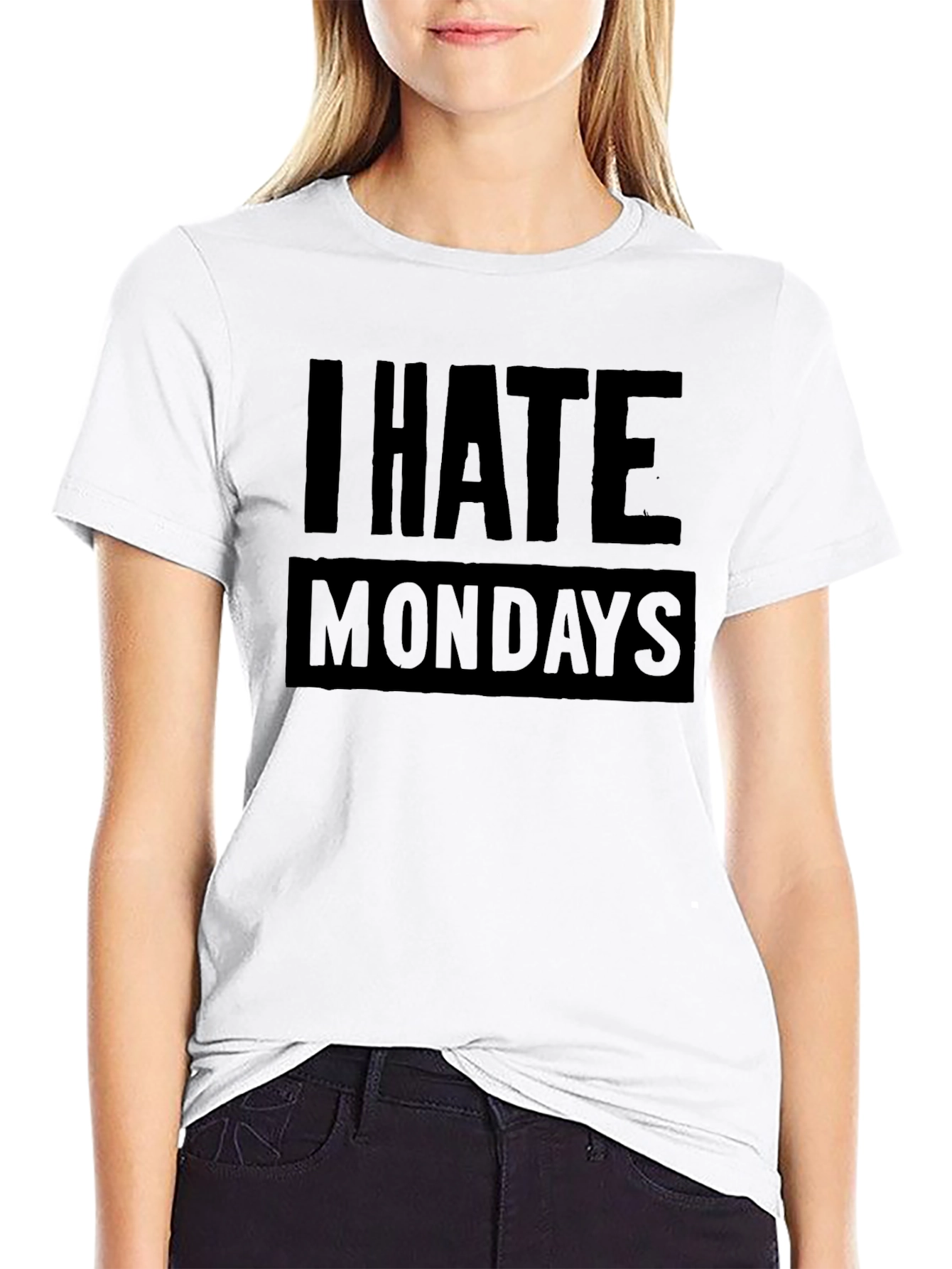 I Hate Mondays Graphic T-Shirt - Black Cotton Tee