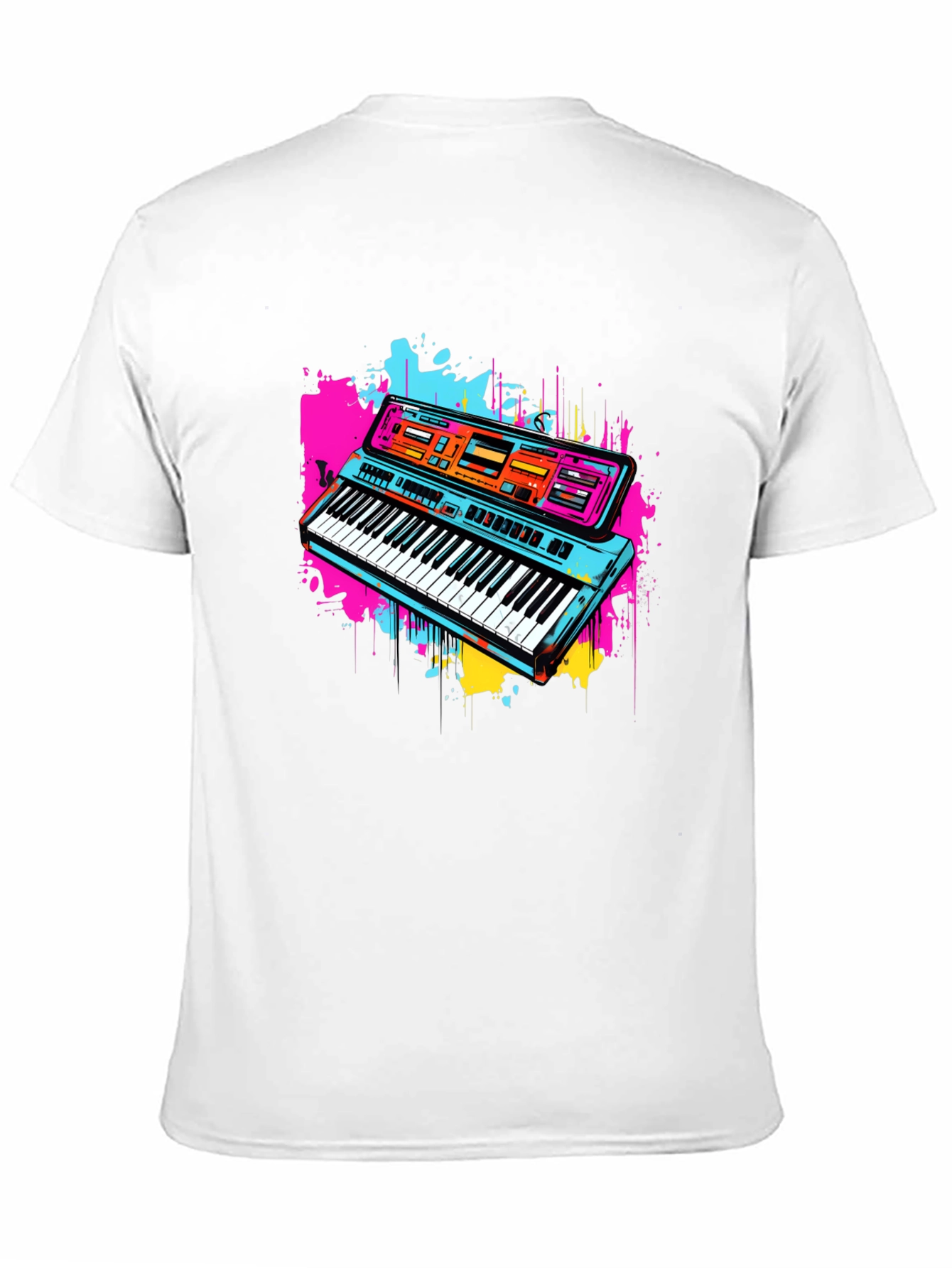 Retro Synthwave Keyboard Graphic Tee - Black
