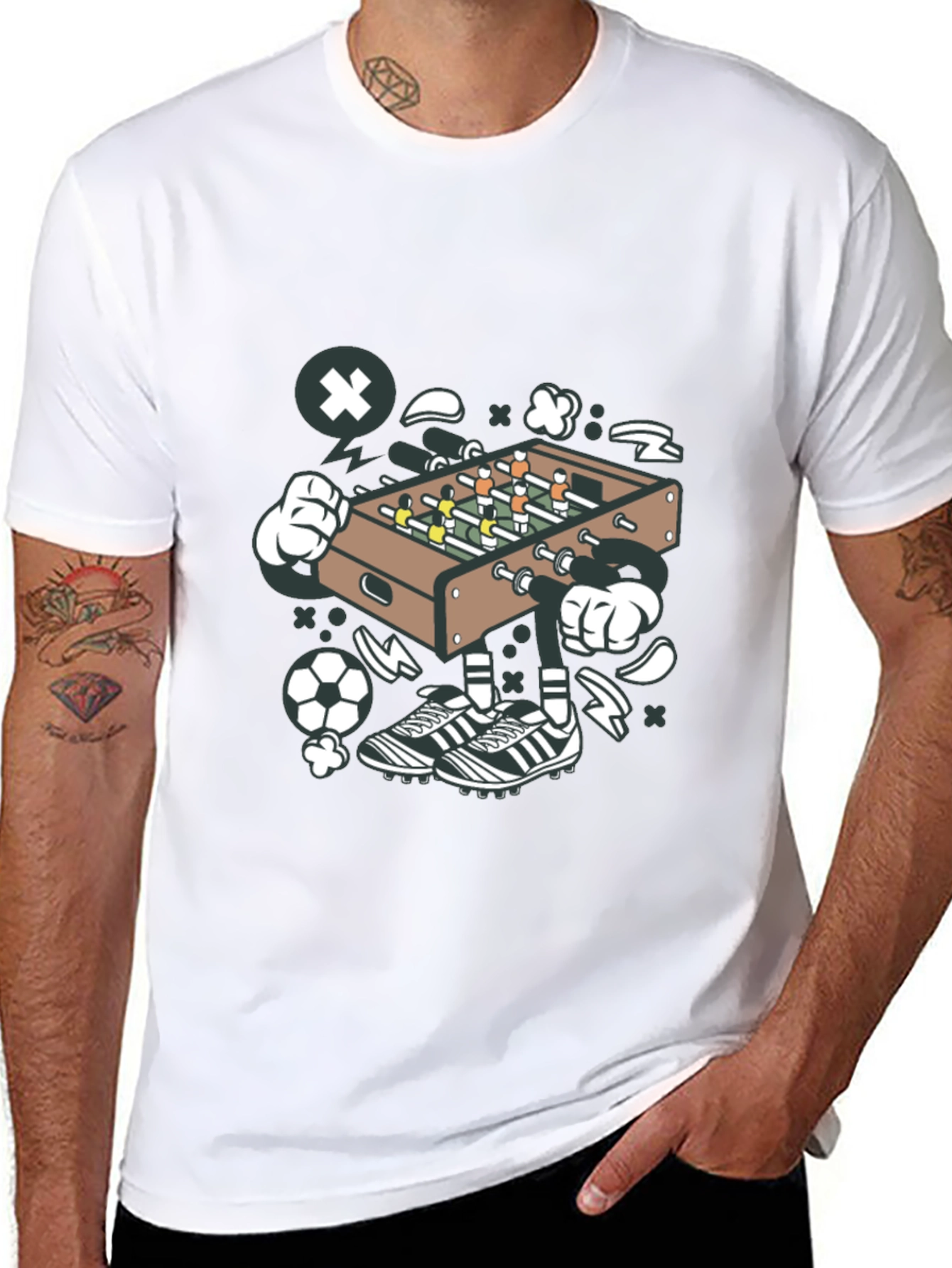 Foosball Cartoon Graphic Tee