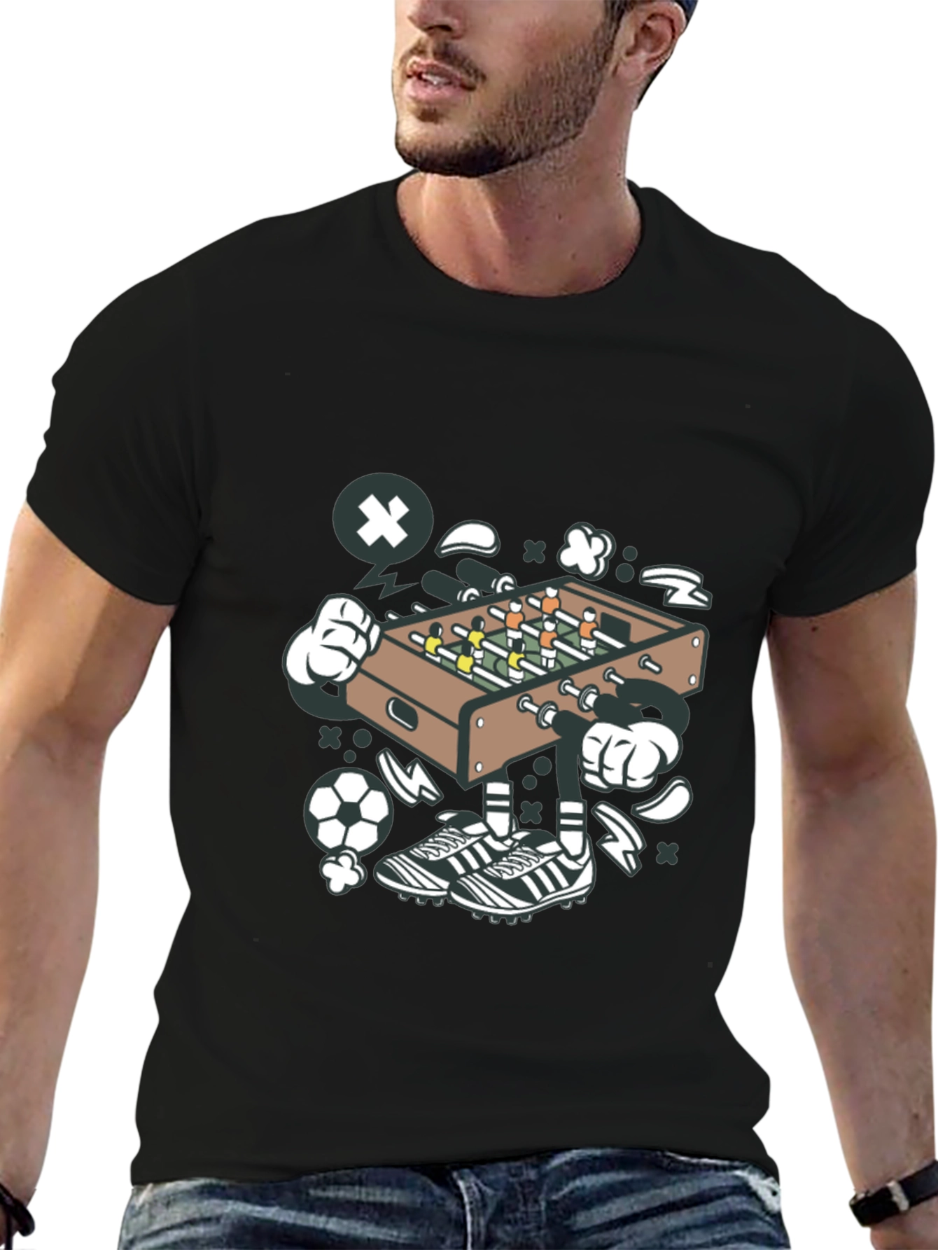 Foosball Cartoon Graphic Tee