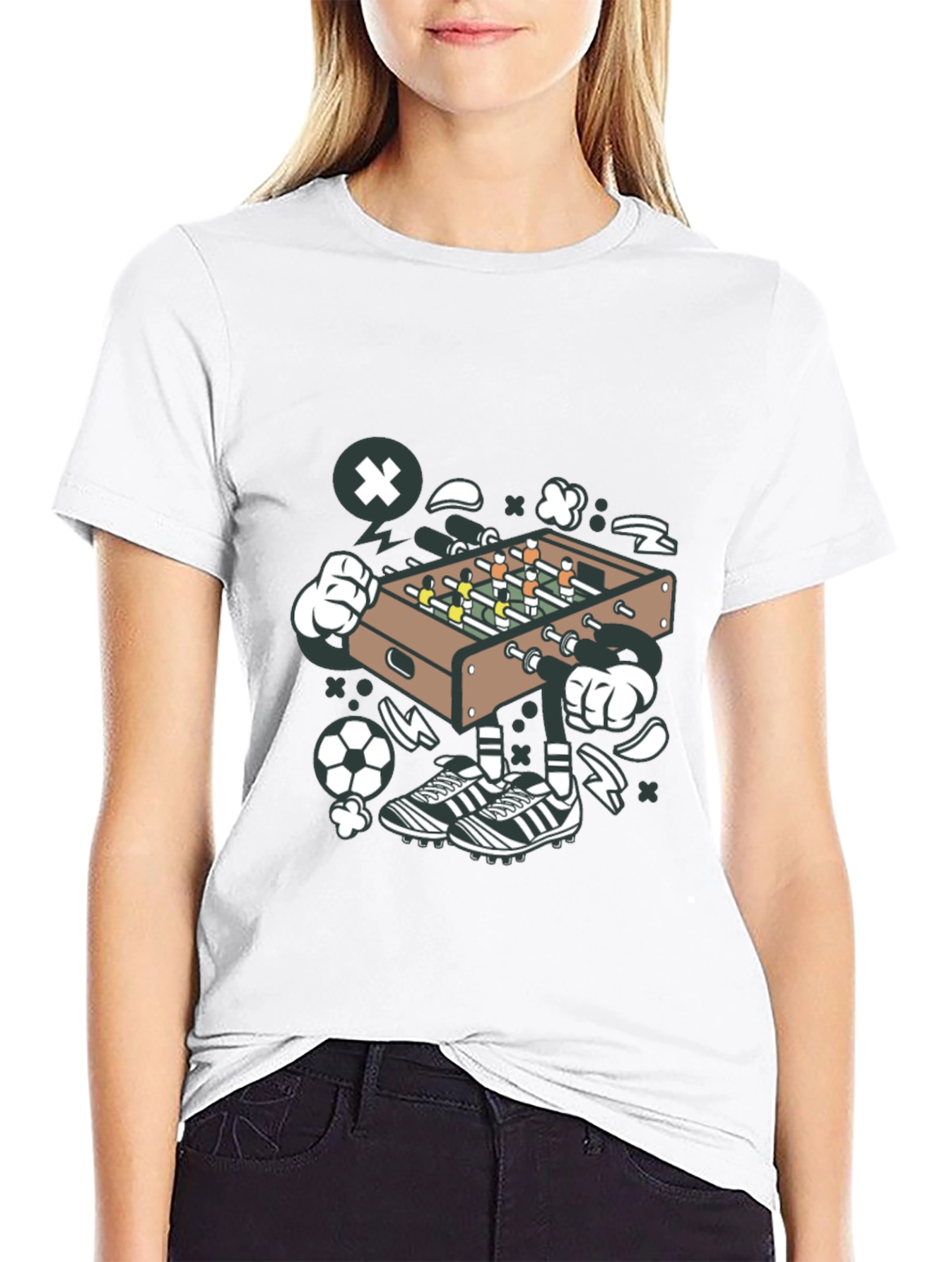 Foosball Cartoon Graphic Tee