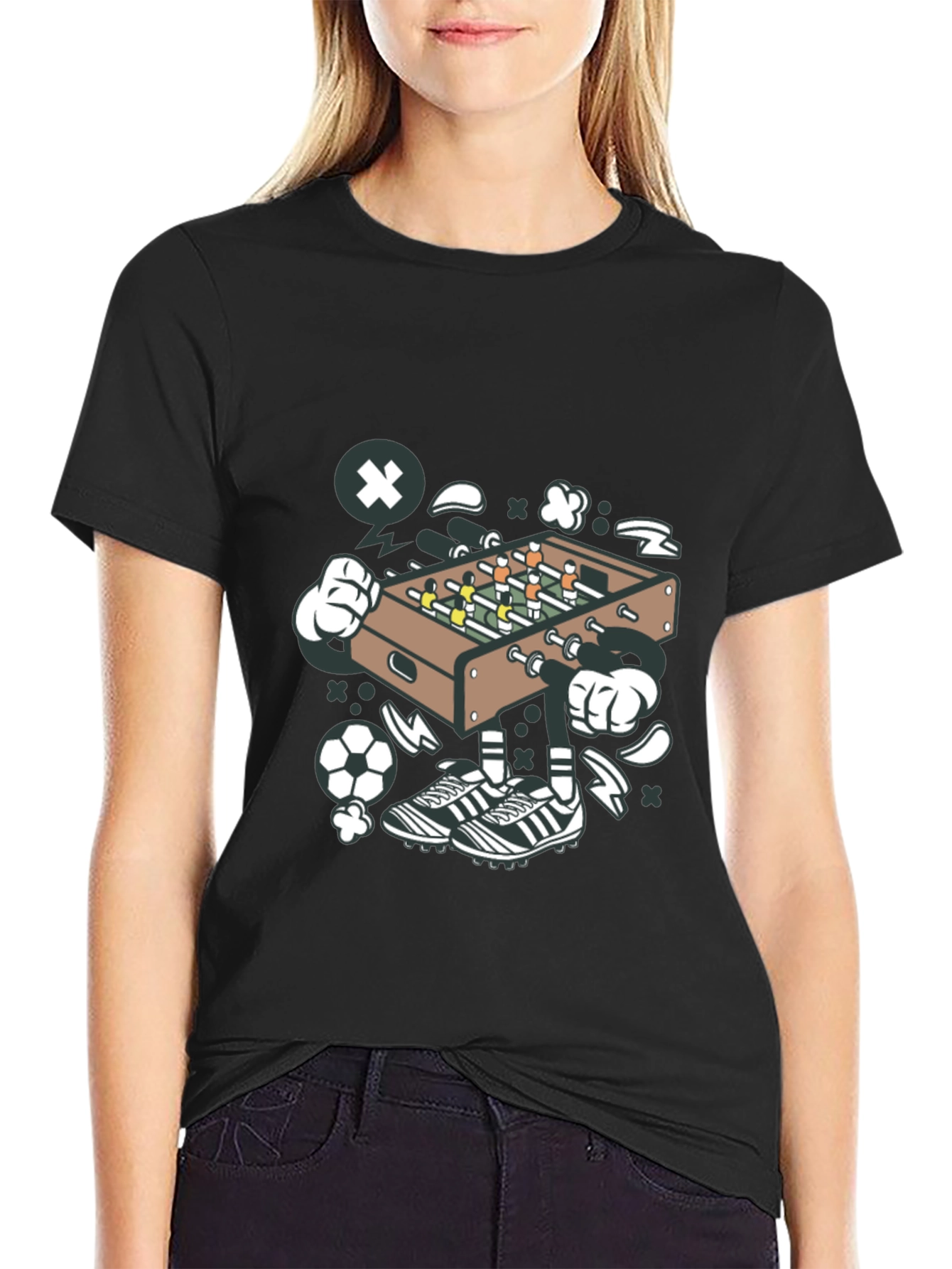 Foosball Cartoon Graphic Tee