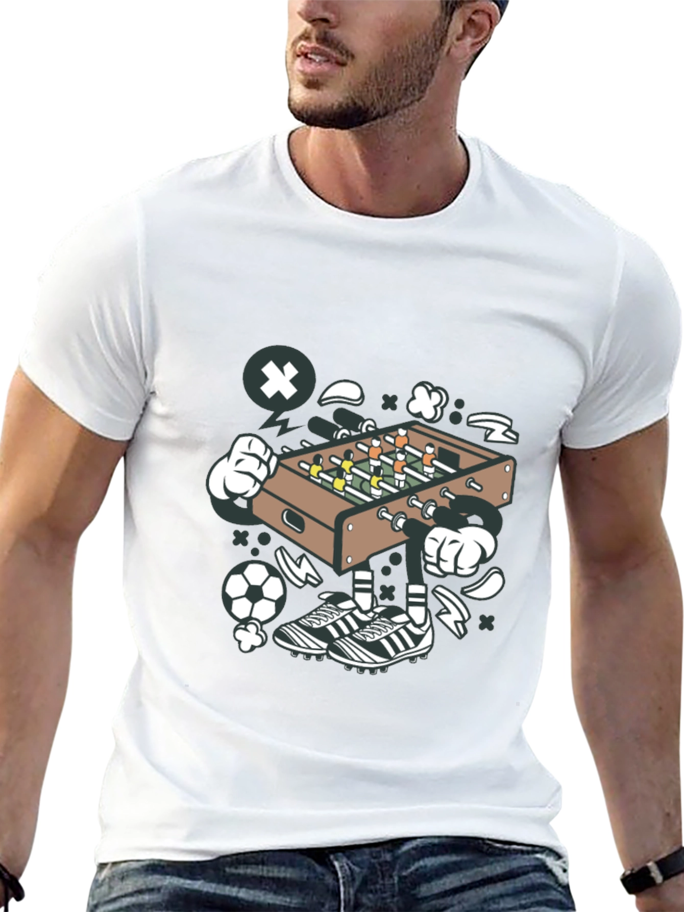 Foosball Cartoon Graphic Tee