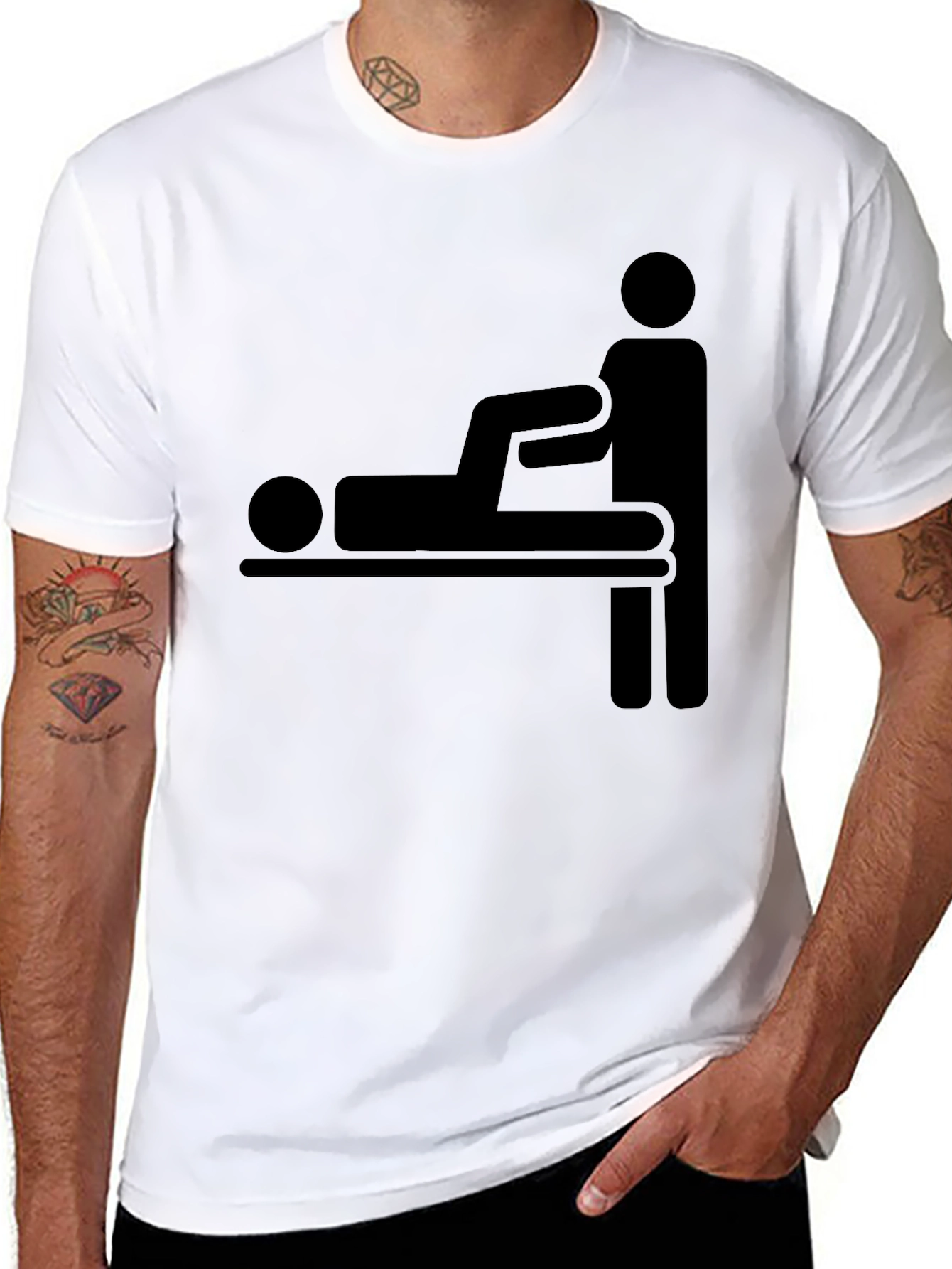 Funny Chiropractic Adjustment Stick Figure T-Shirt