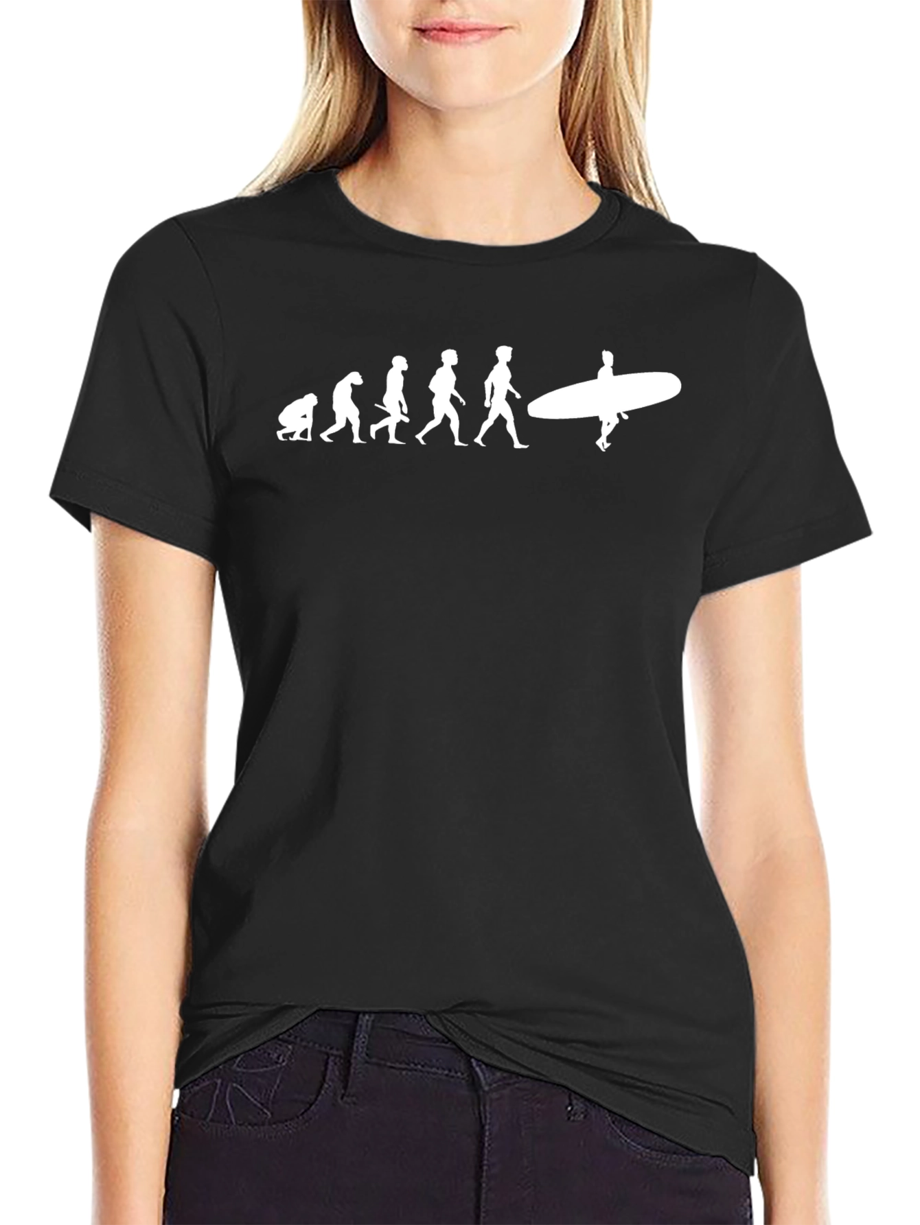 Evolution of Surfing Black T-Shirt