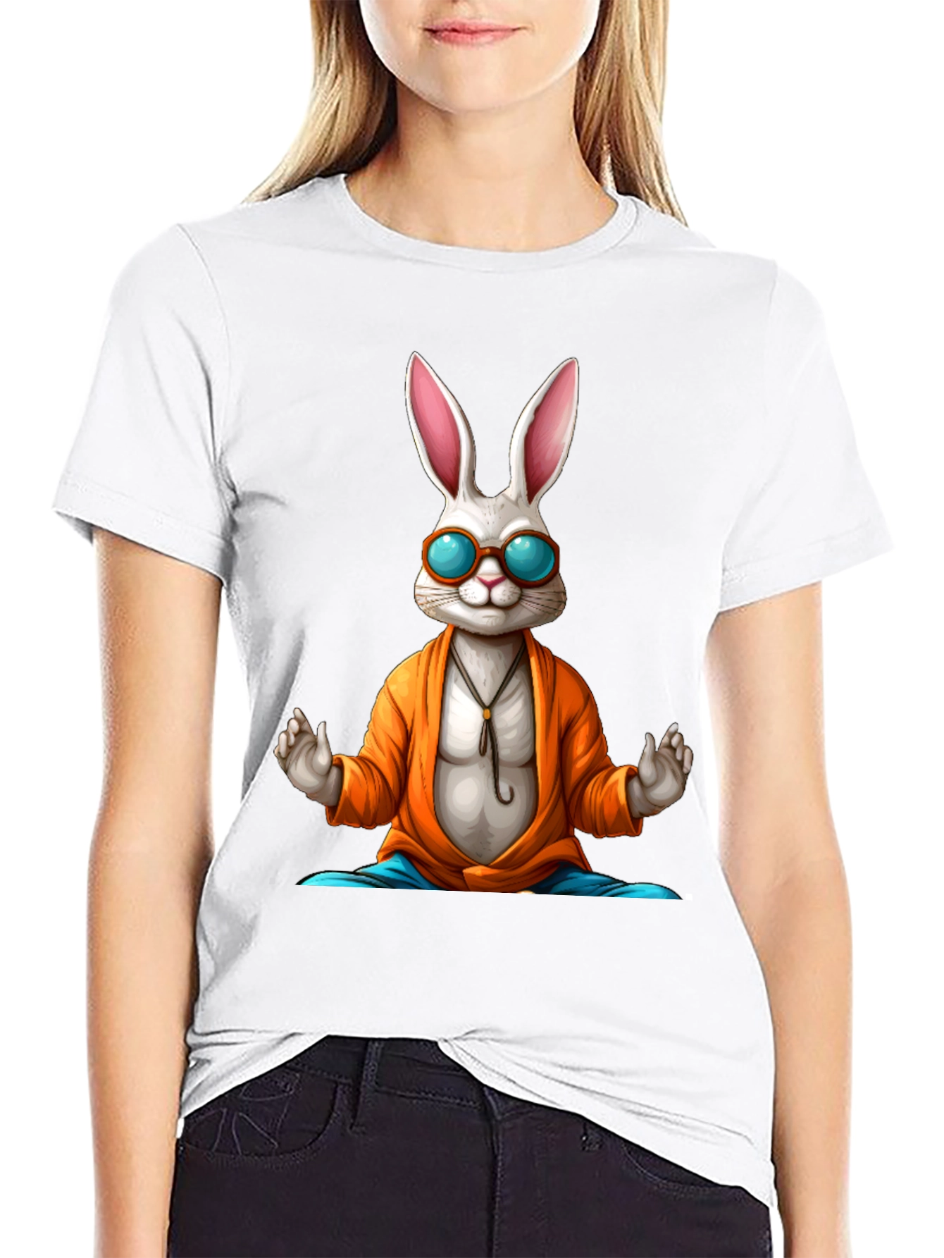 Zen Rabbit Tee - Meditating Hare Graphic T-Shirt