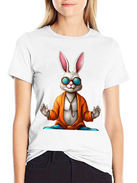 Zen Rabbit Tee - Meditating Hare Graphic T-Shirt