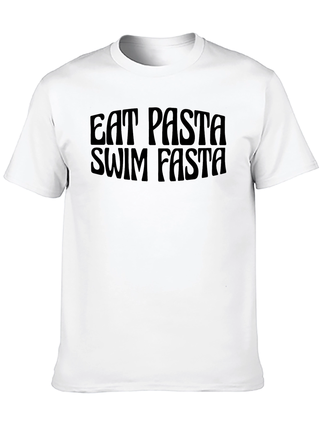 Eat Pasta Swim Fasta Black Graphic Tee