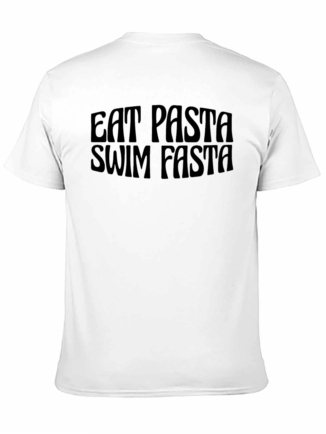 Eat Pasta Swim Fasta Black Graphic Tee