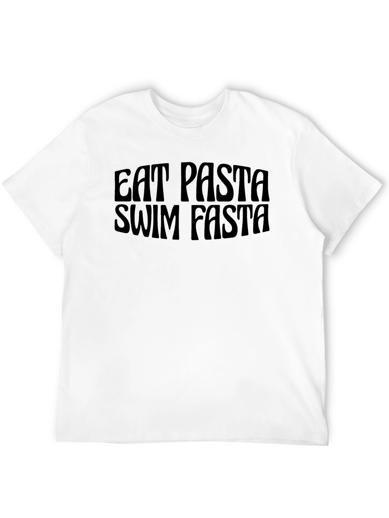 Eat Pasta Swim Fasta Black Graphic Tee