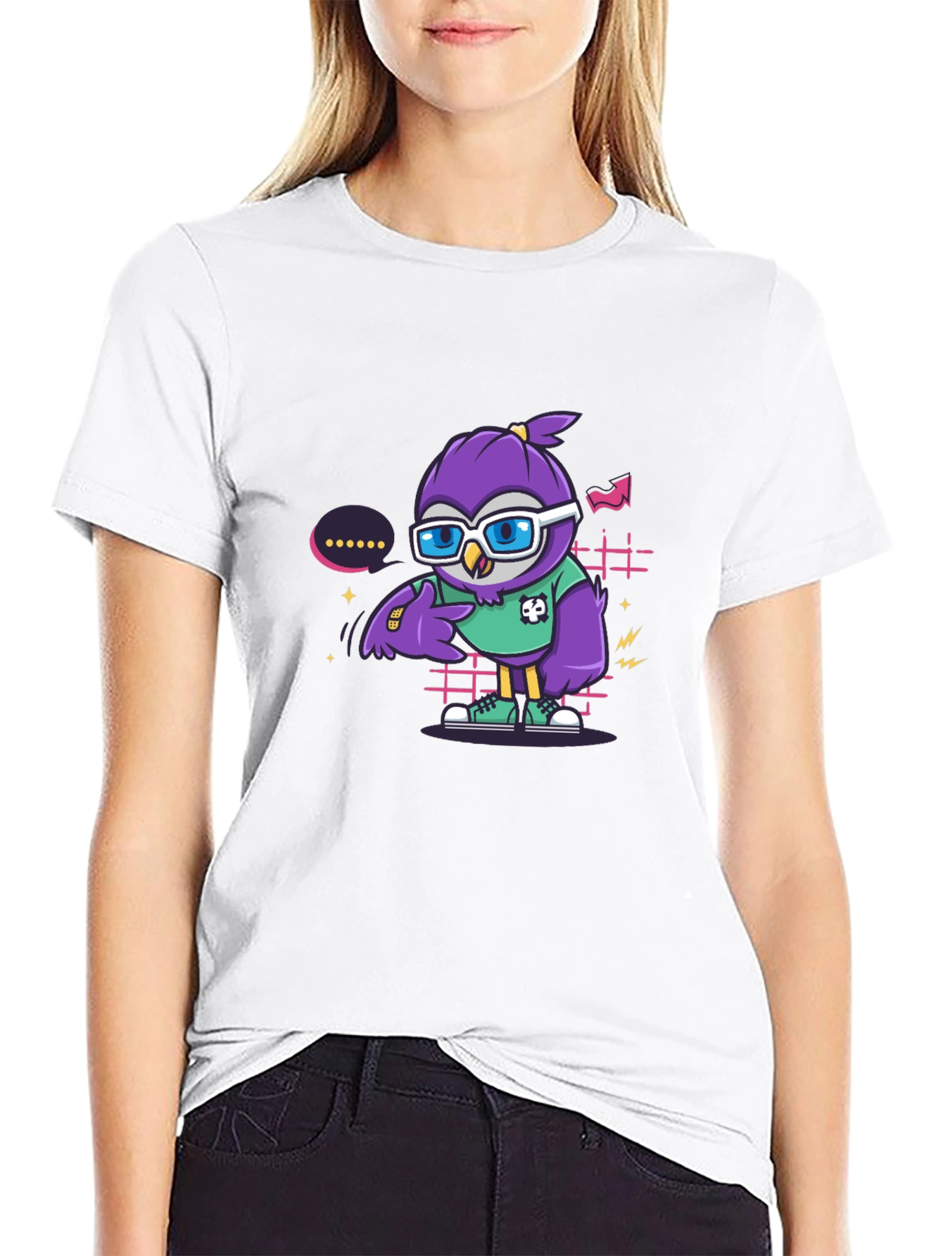 Cool Owl Graphic Tee - Trendy Cartoon Style