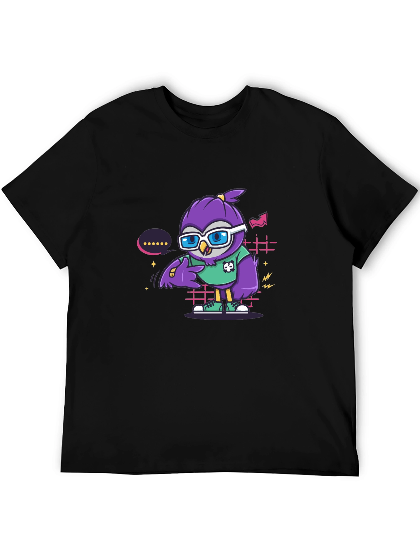 Cool Owl Graphic Tee - Trendy Cartoon Style