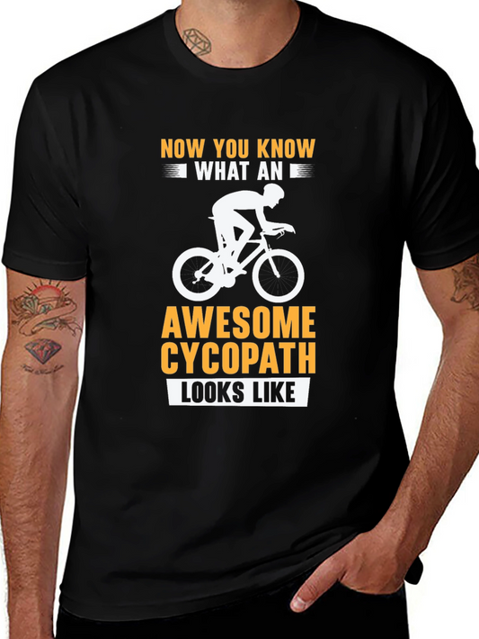 Awesome Cycopath Cyclist Black T-Shirt