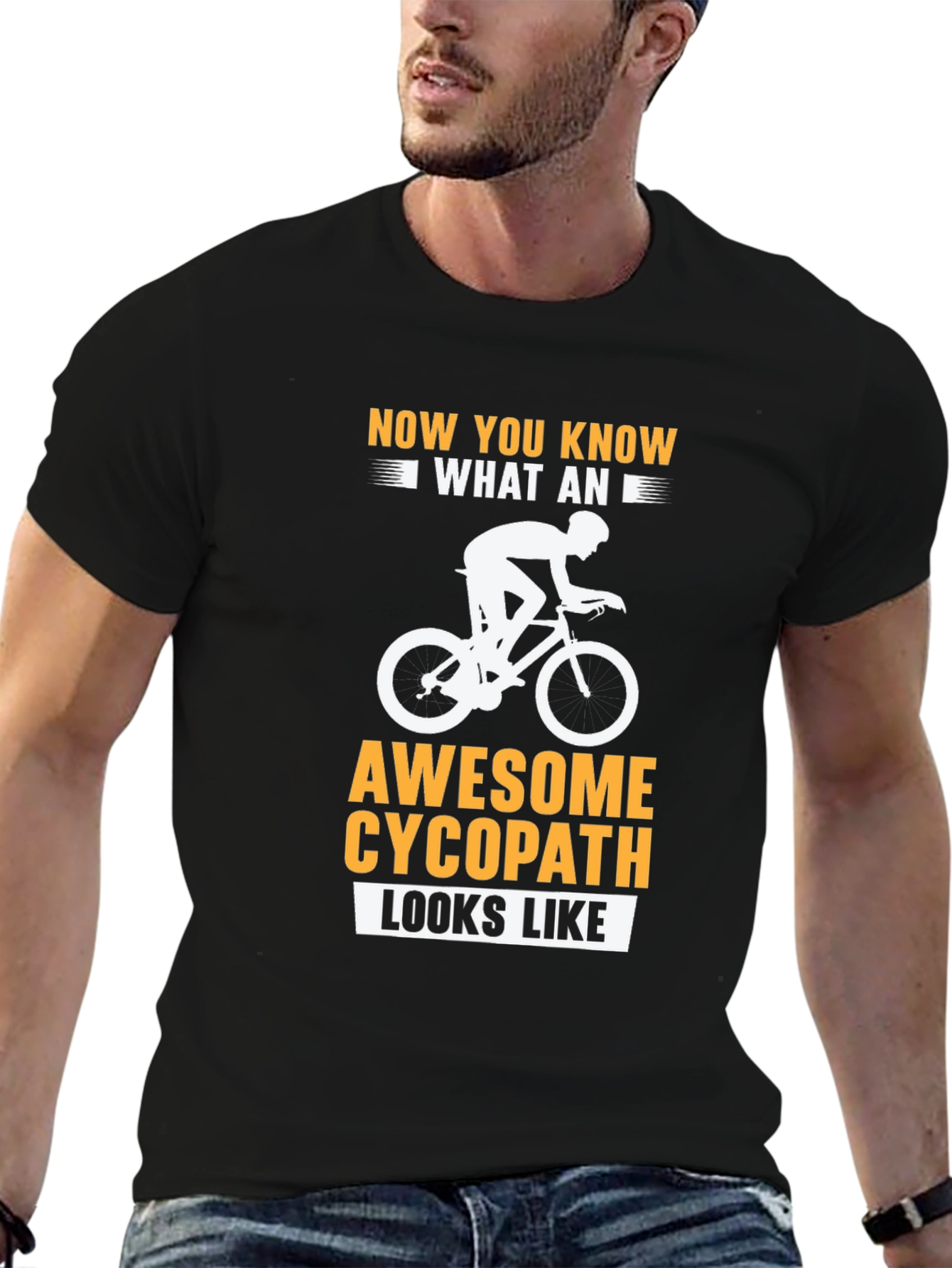 Awesome Cycopath Cyclist Black T-Shirt