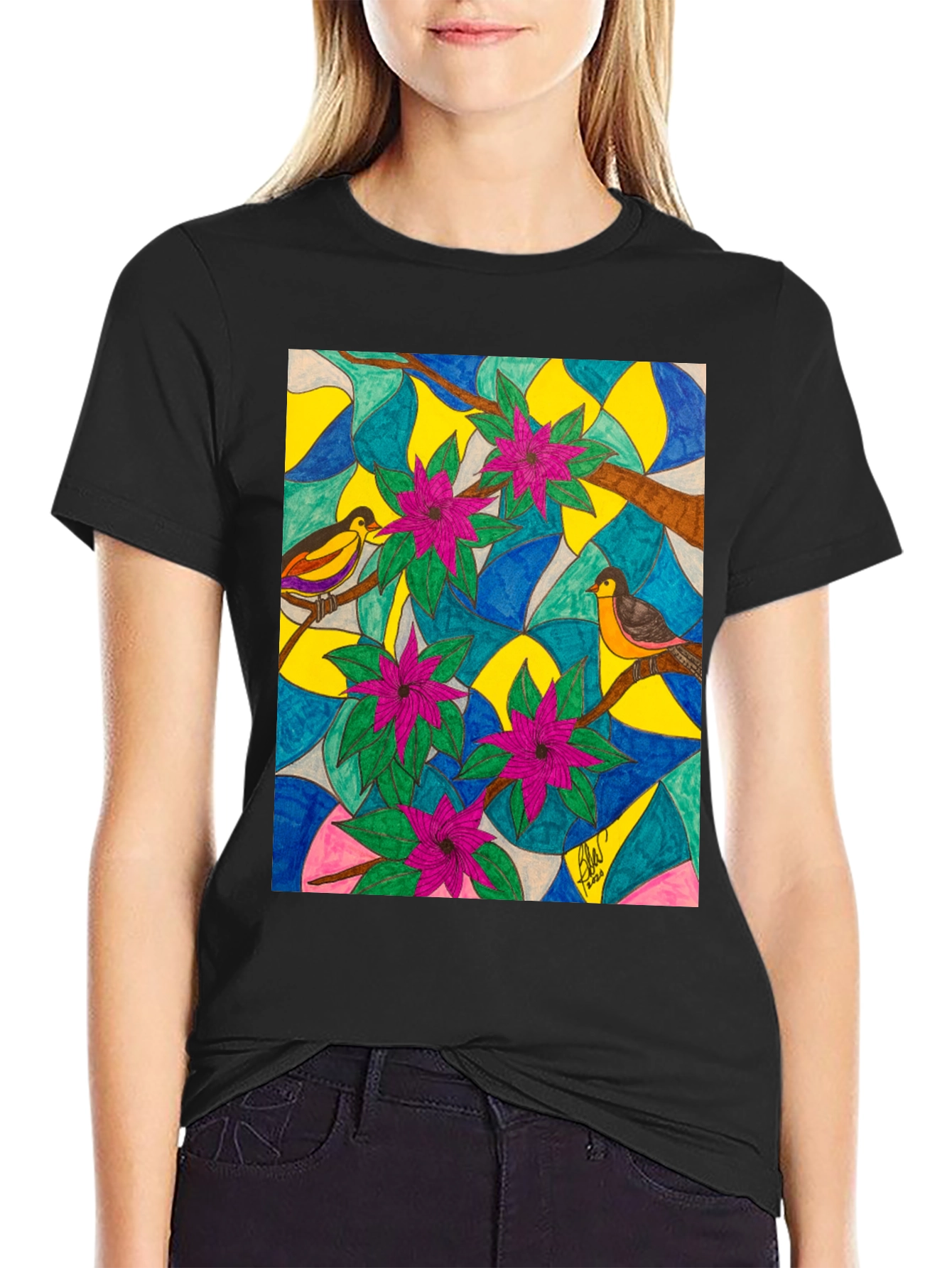 Bird & Bloom Art T-Shirt