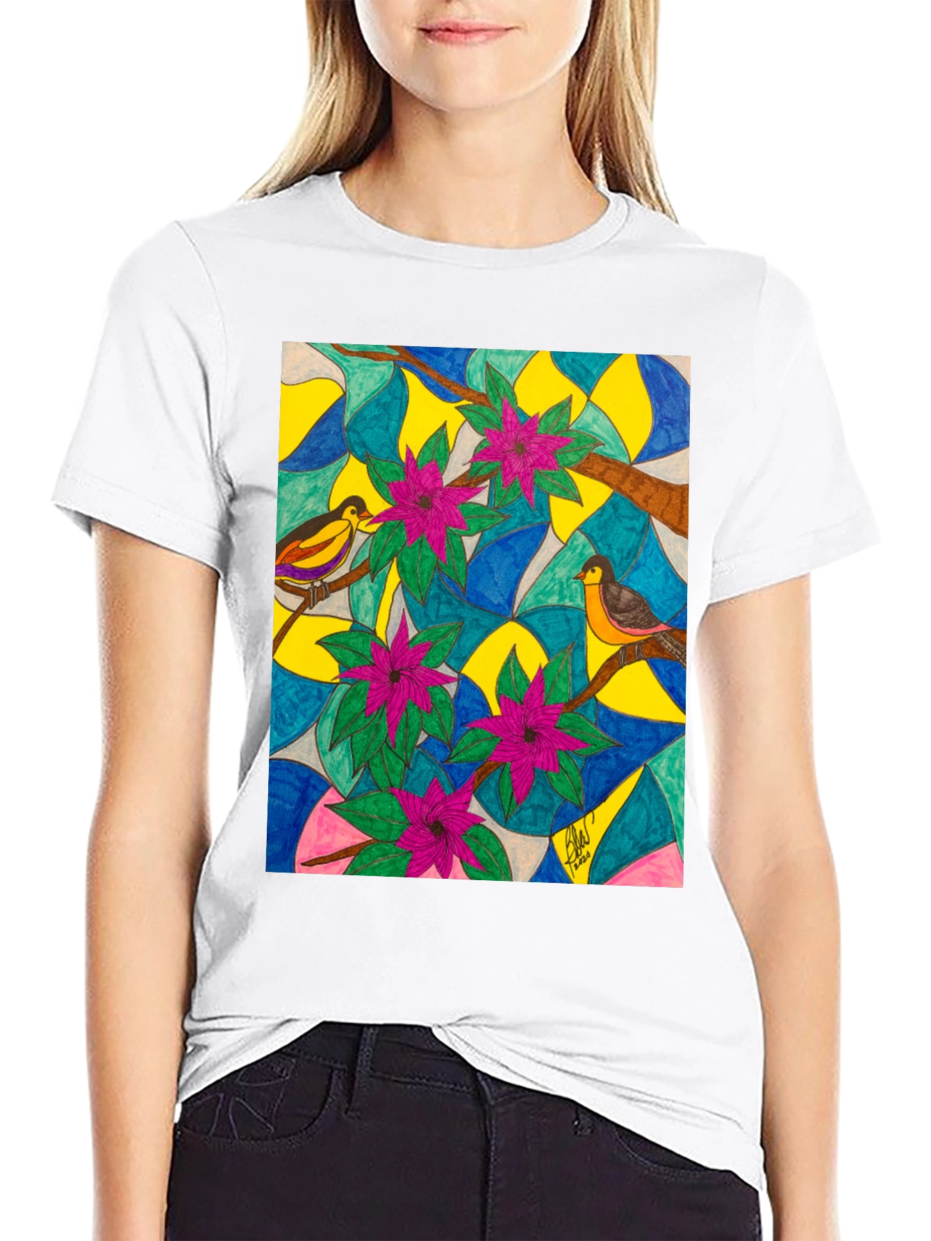 Bird & Bloom Art T-Shirt
