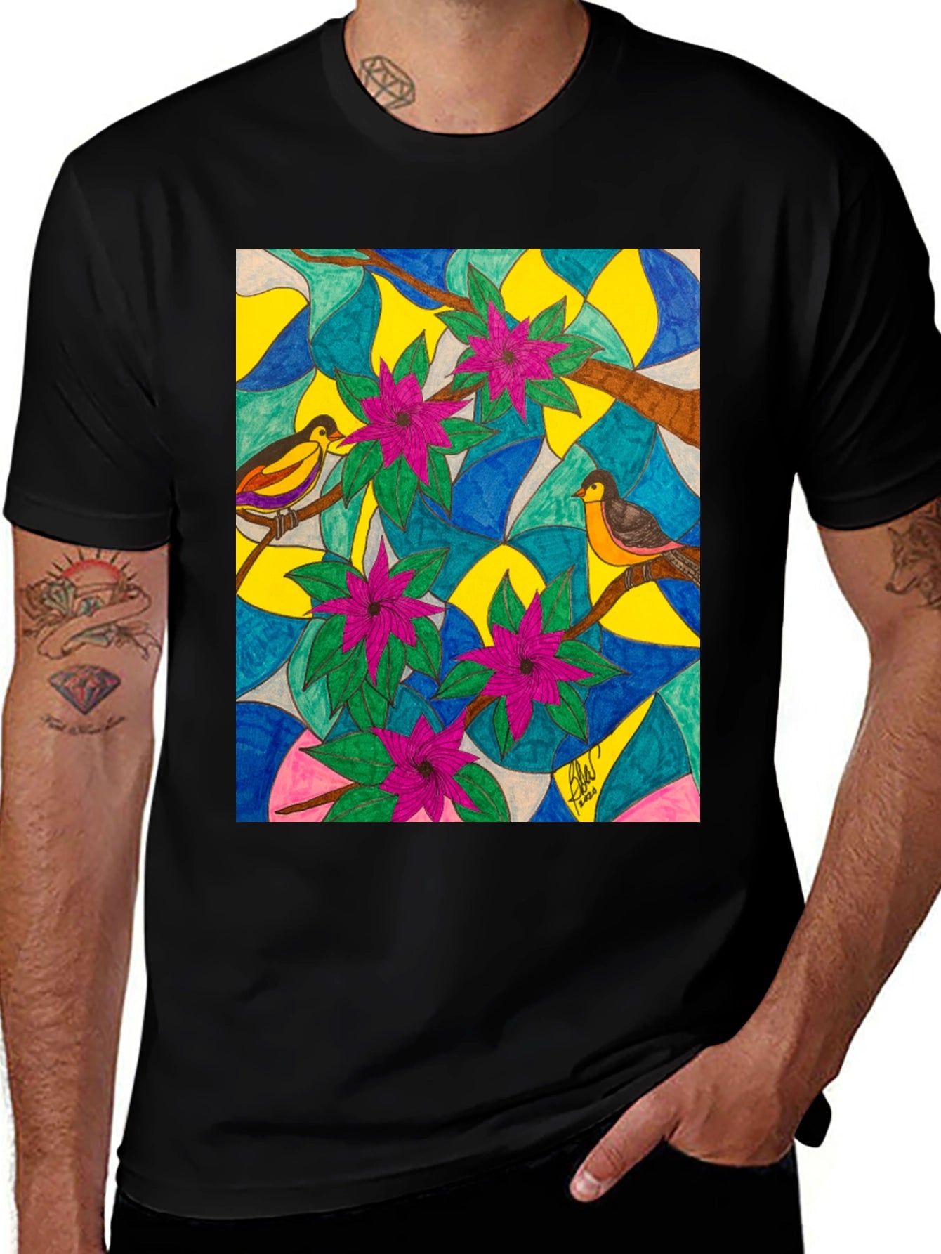Bird & Bloom Art T-Shirt