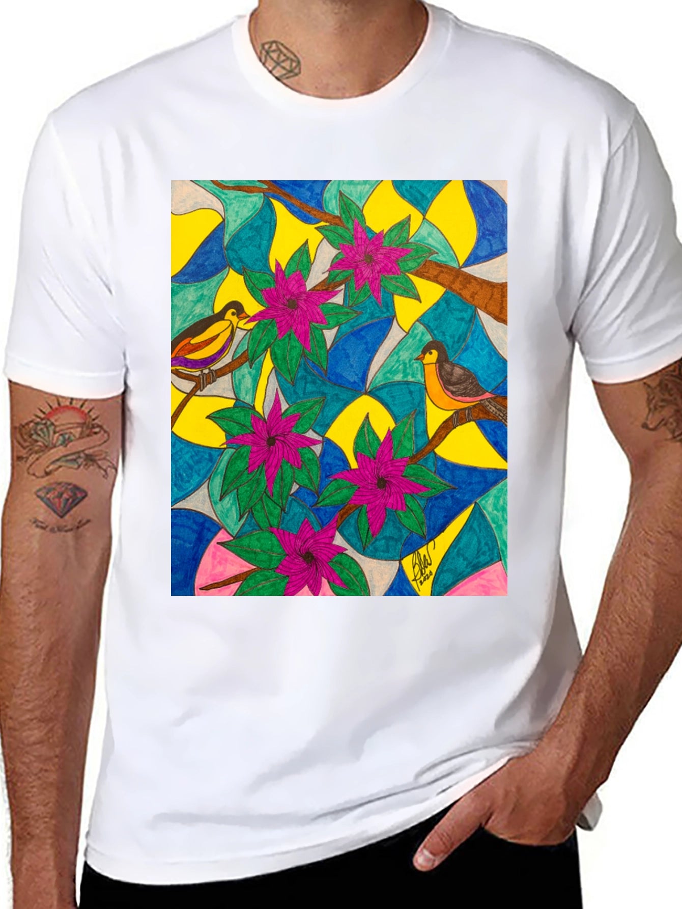 Bird & Bloom Art T-Shirt