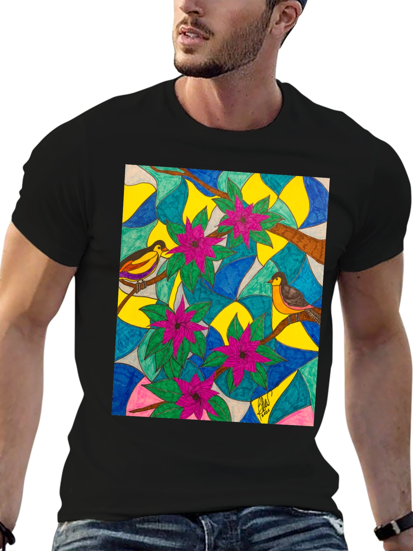 Bird & Bloom Art T-Shirt