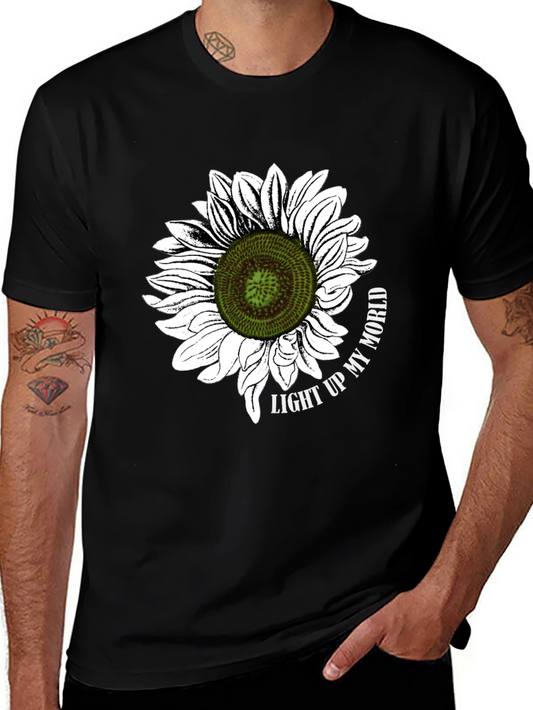 Sunflower Graphic T-Shirt - Light Up My World Black Tee