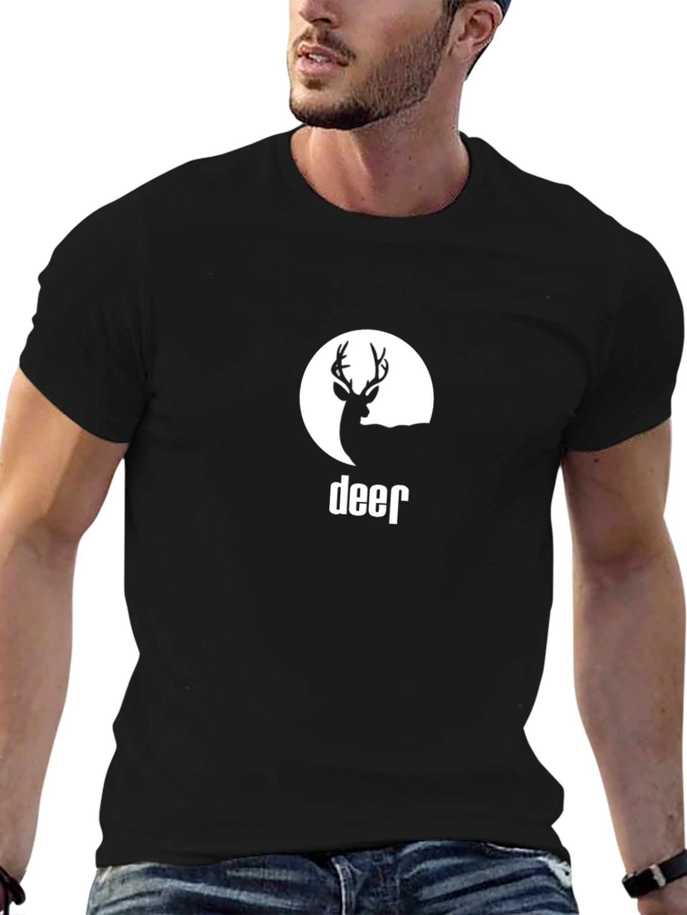 Deer Silhouette Black T-Shirt