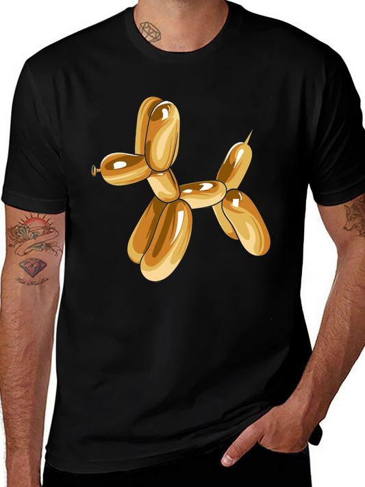 Balloon Dog Graphic Tee - Black Cotton Blend