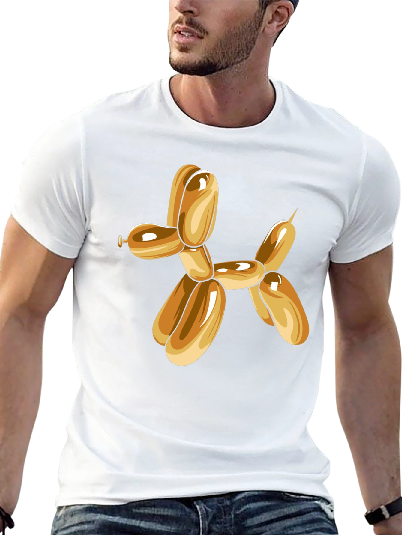 Balloon Dog Graphic Tee - Black Cotton Blend