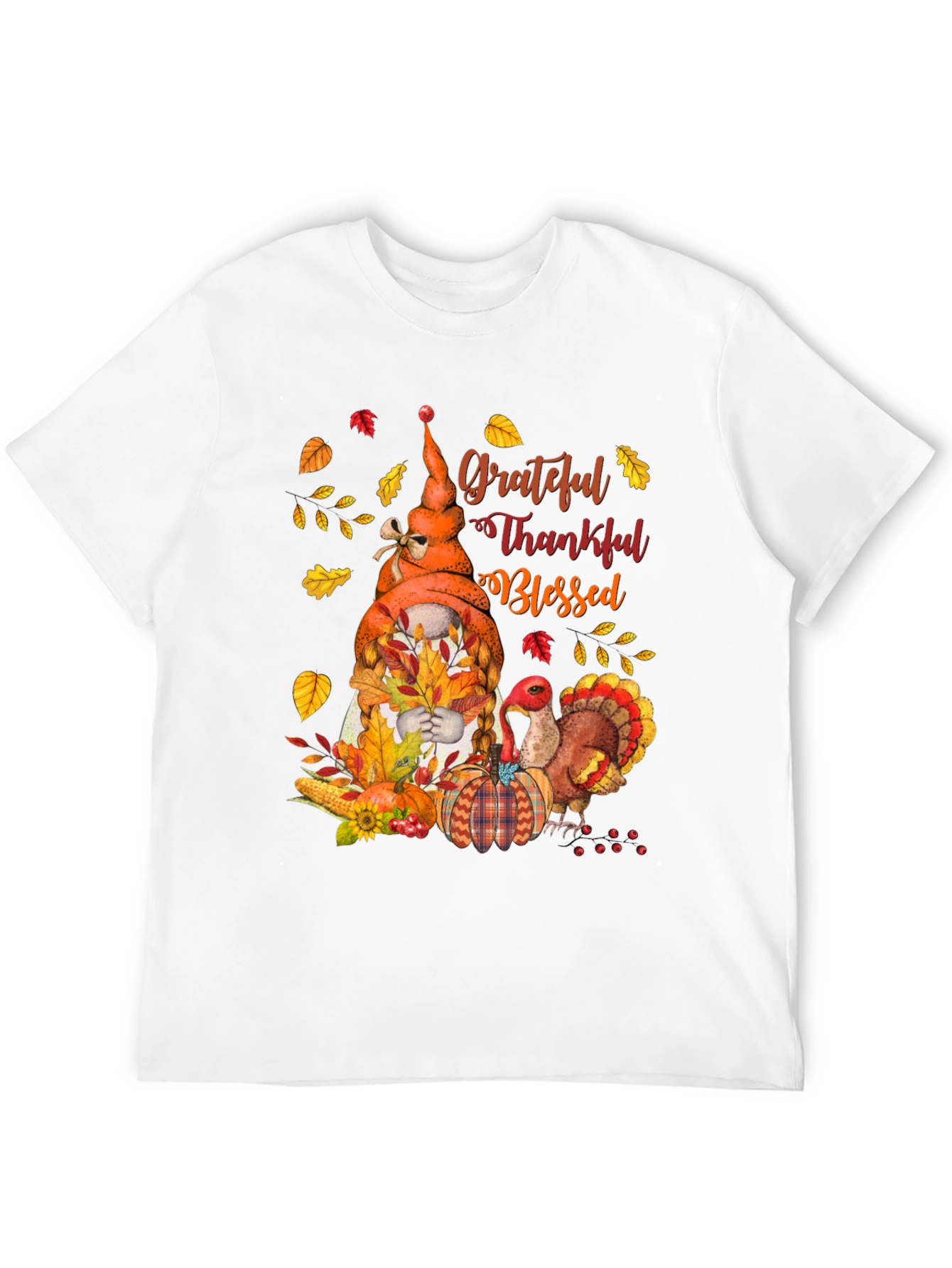 Grateful Thankful Blessed Thanksgiving T-Shirt