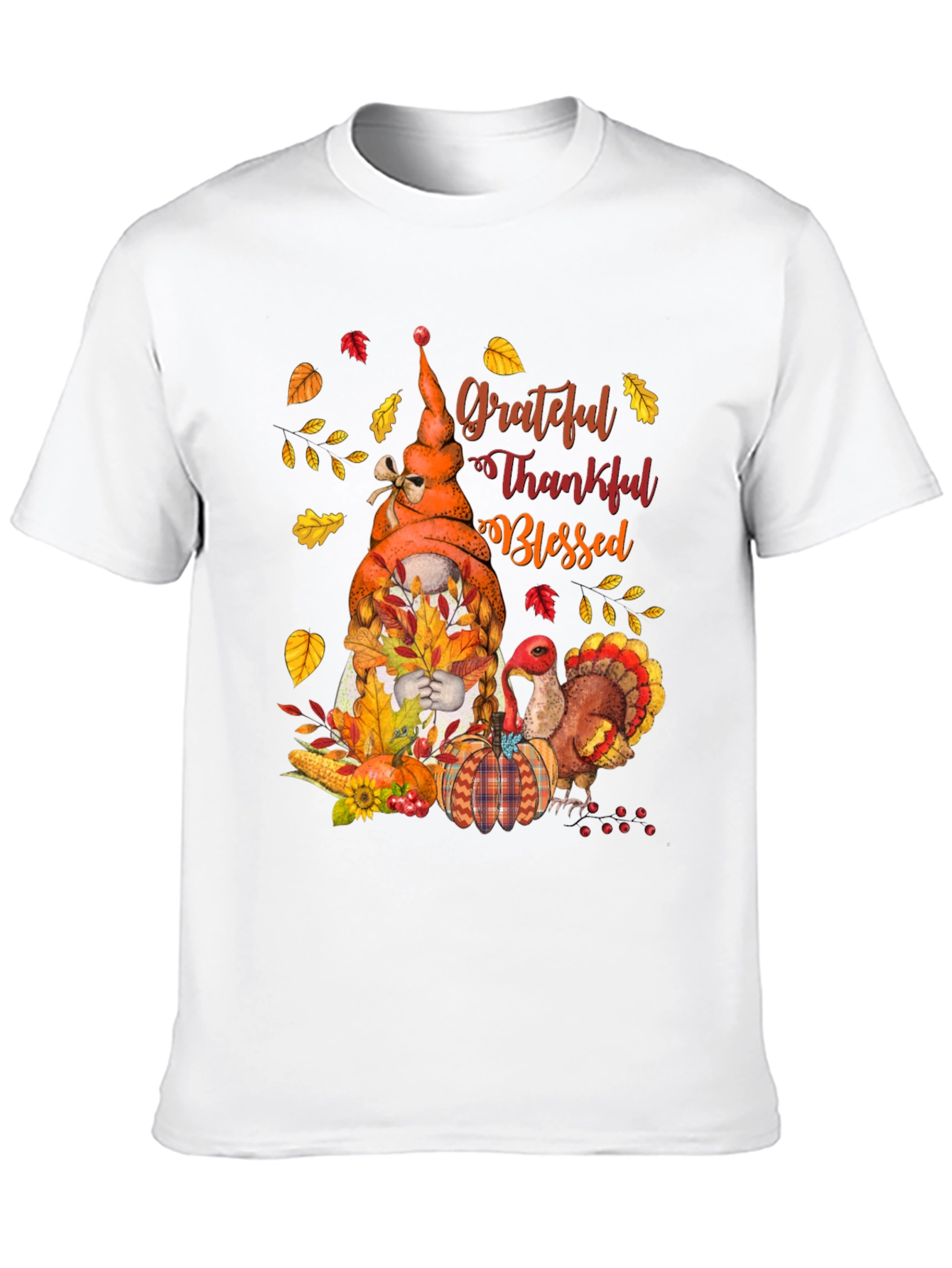 Grateful Thankful Blessed Thanksgiving T-Shirt