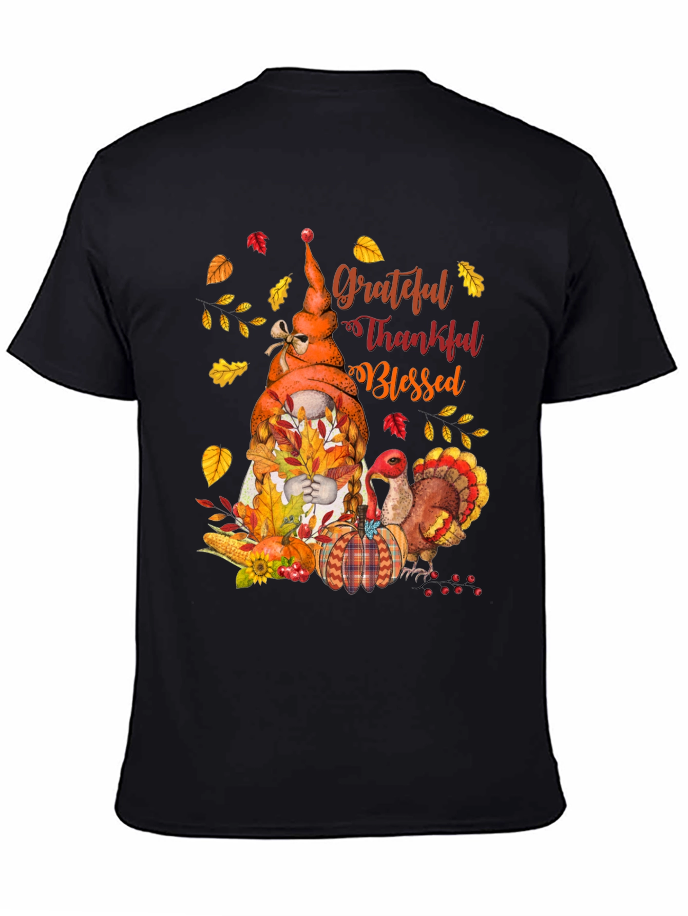 Grateful Thankful Blessed Thanksgiving T-Shirt