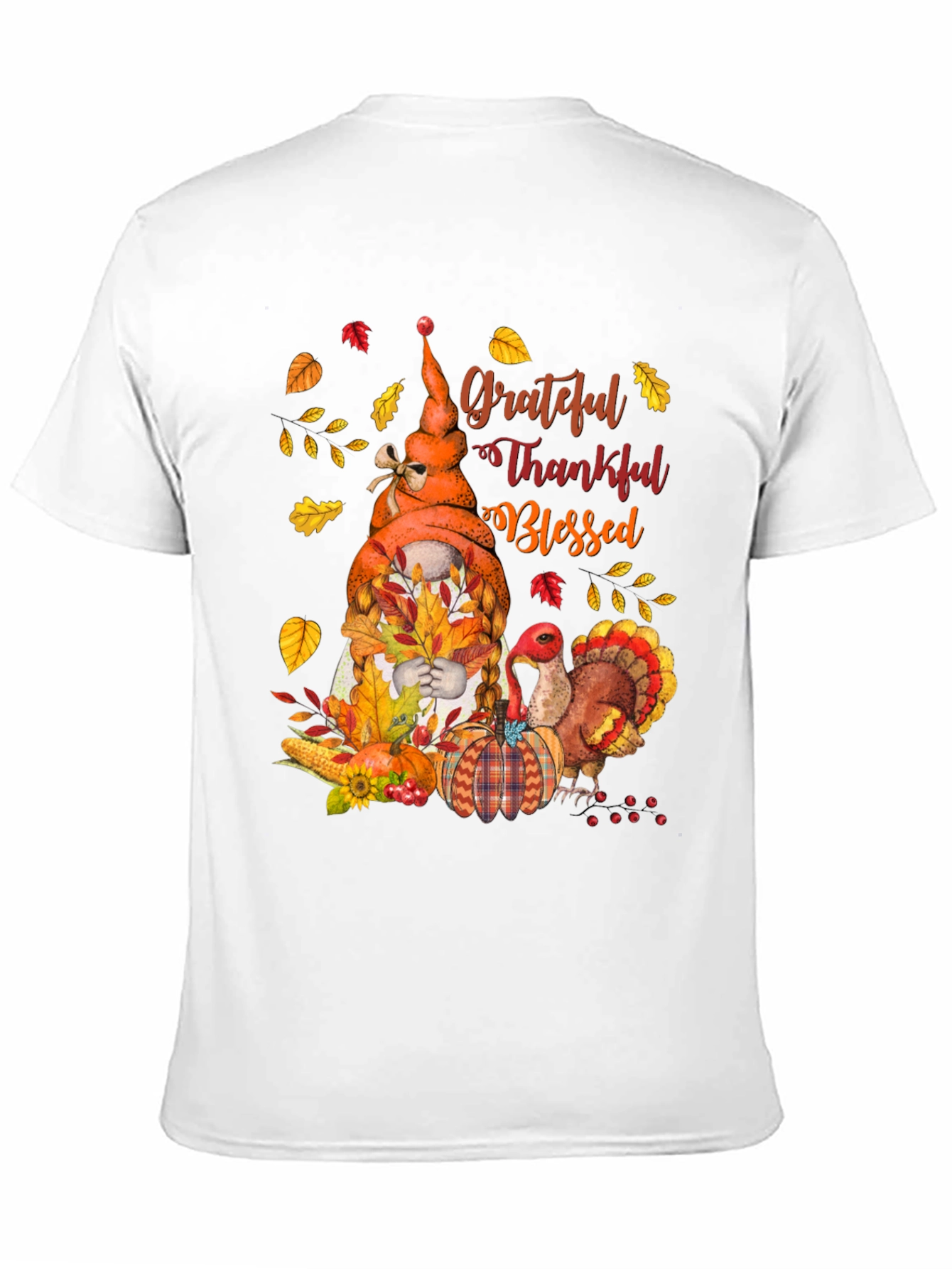 Grateful Thankful Blessed Thanksgiving T-Shirt