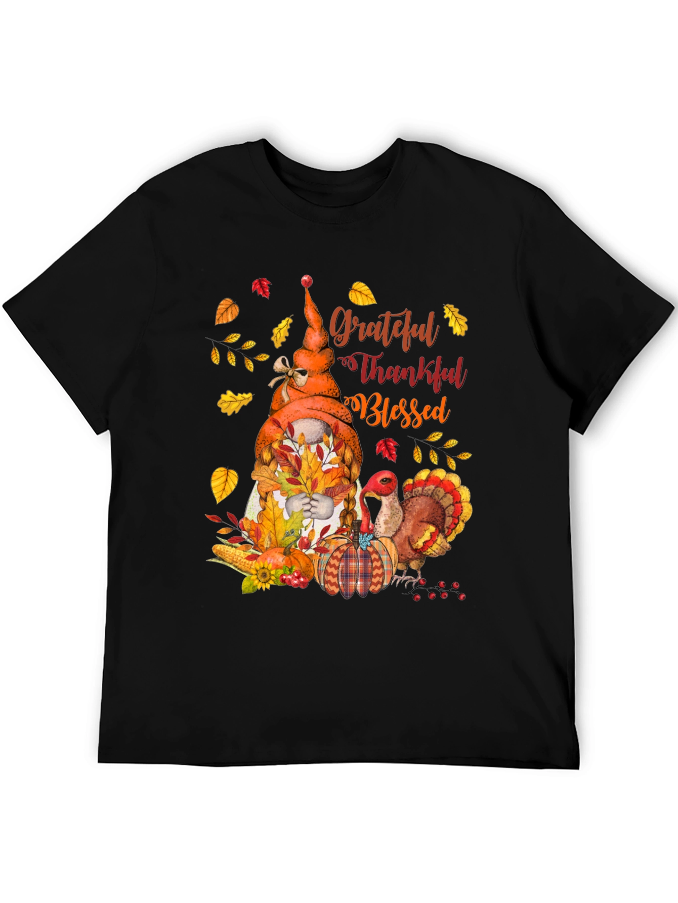 Grateful Thankful Blessed Thanksgiving T-Shirt