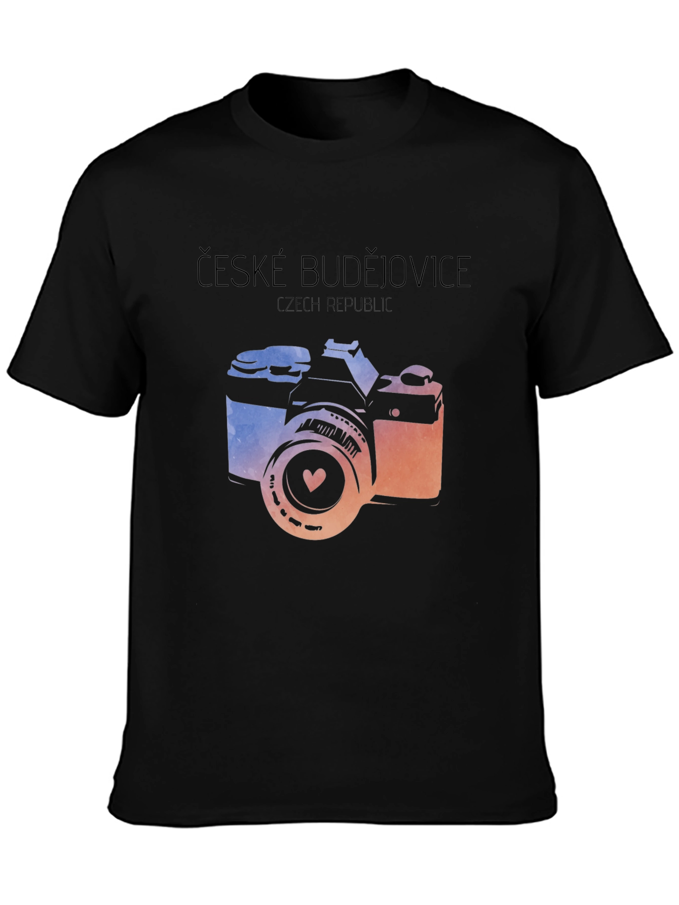 Czech Republic Camera T-Shirt - Black