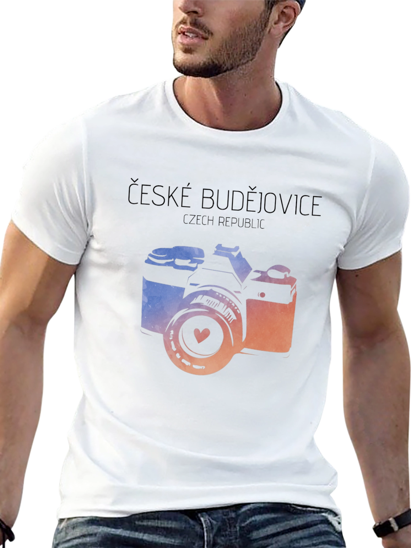 Czech Republic Camera T-Shirt - Black