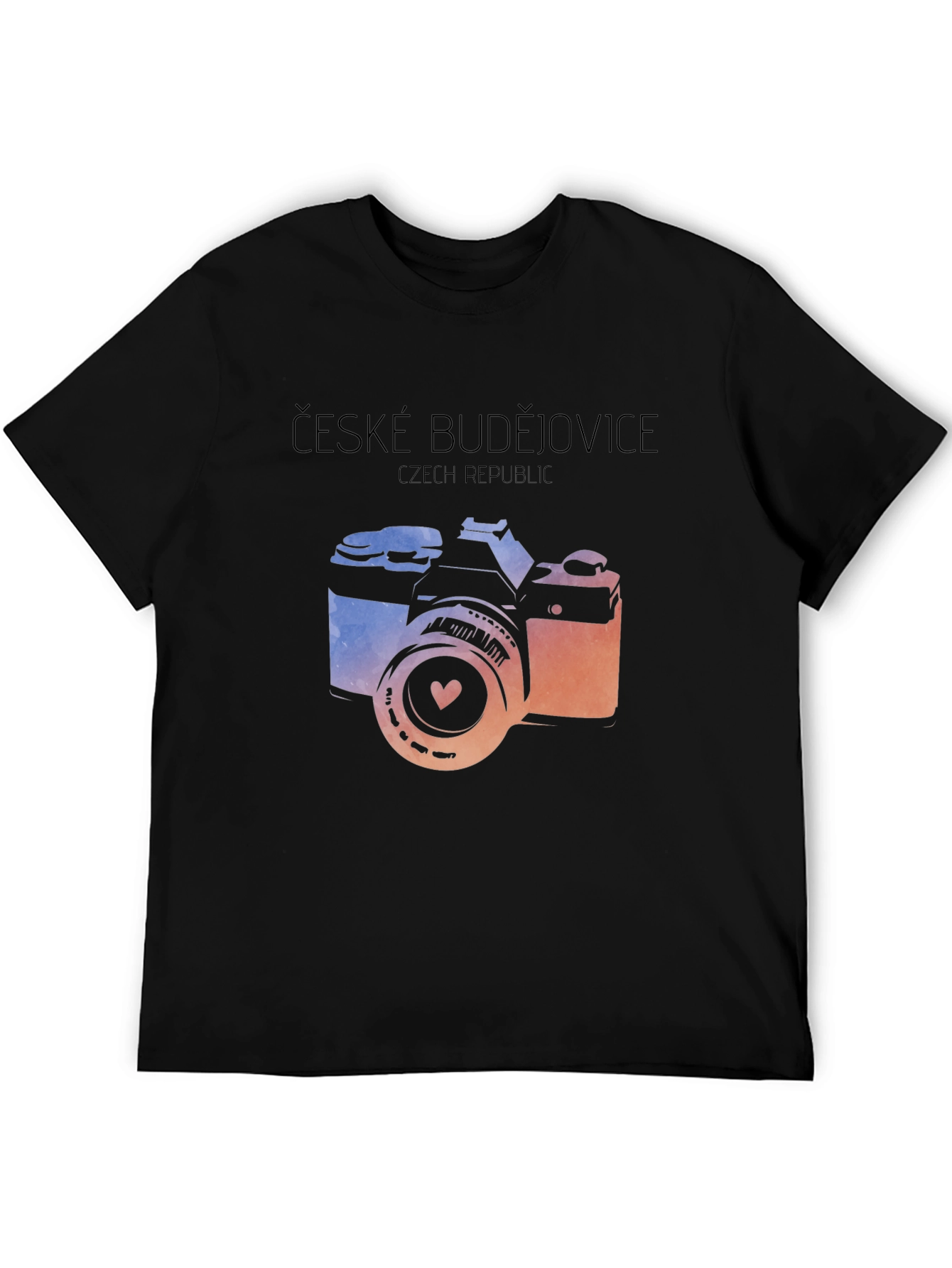 Czech Republic Camera T-Shirt - Black
