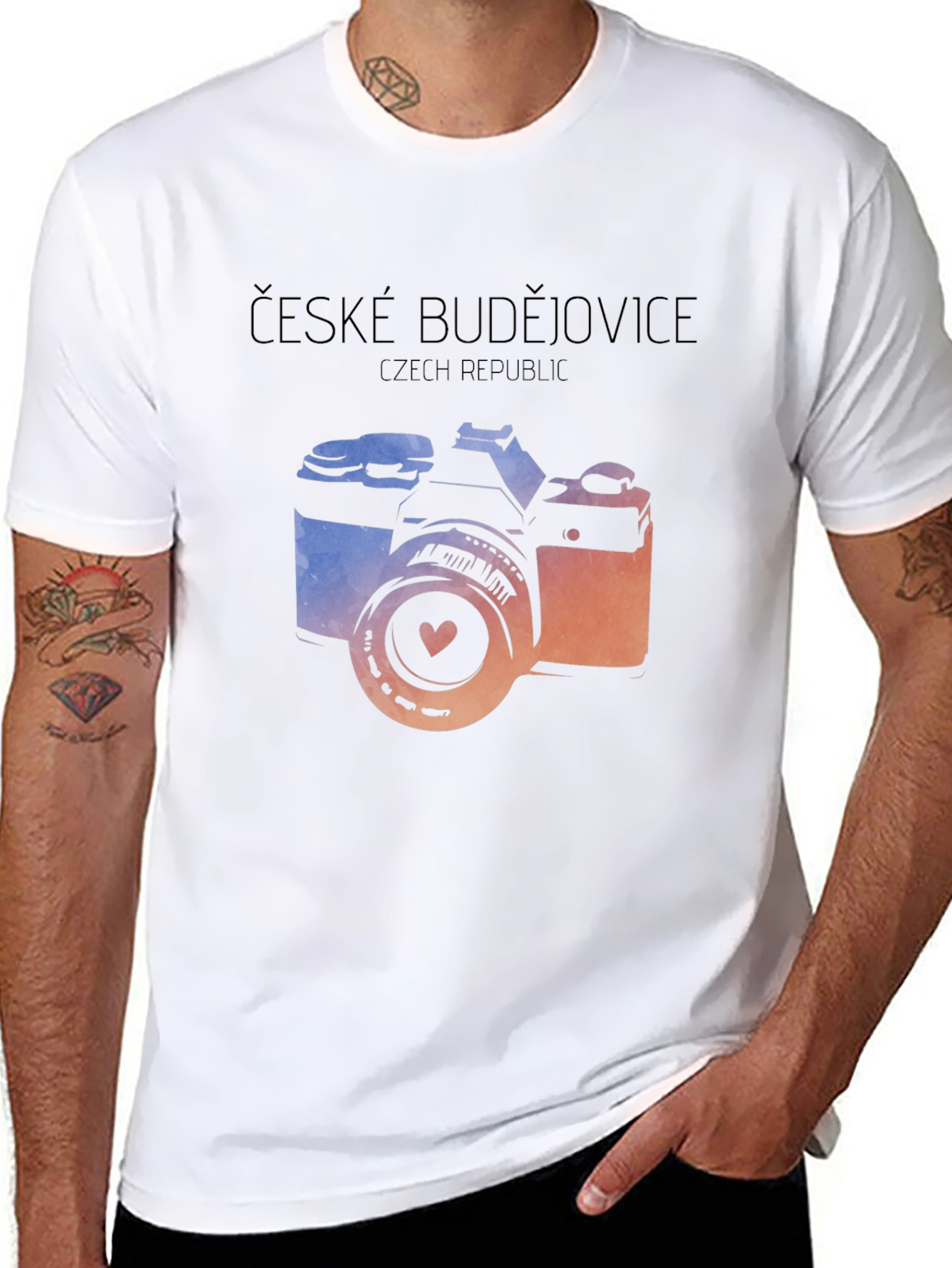Czech Republic Camera T-Shirt - Black