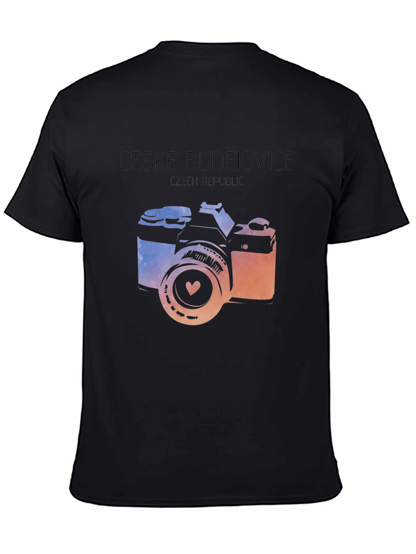 Czech Republic Camera T-Shirt - Black
