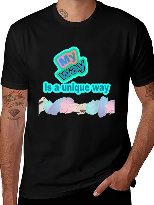 My Way Unique Black Graphic T-Shirt