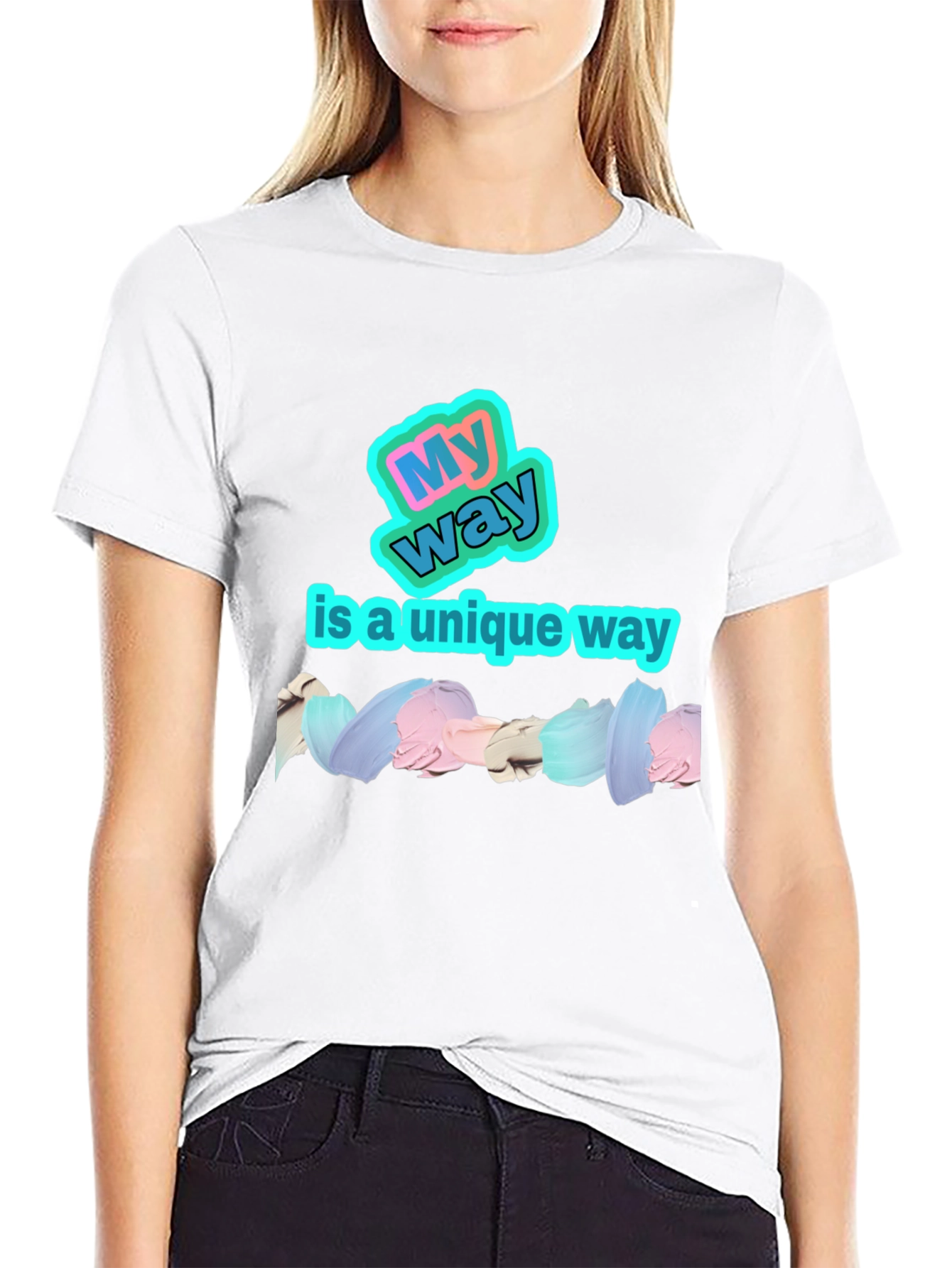 My Way Unique Black Graphic T-Shirt