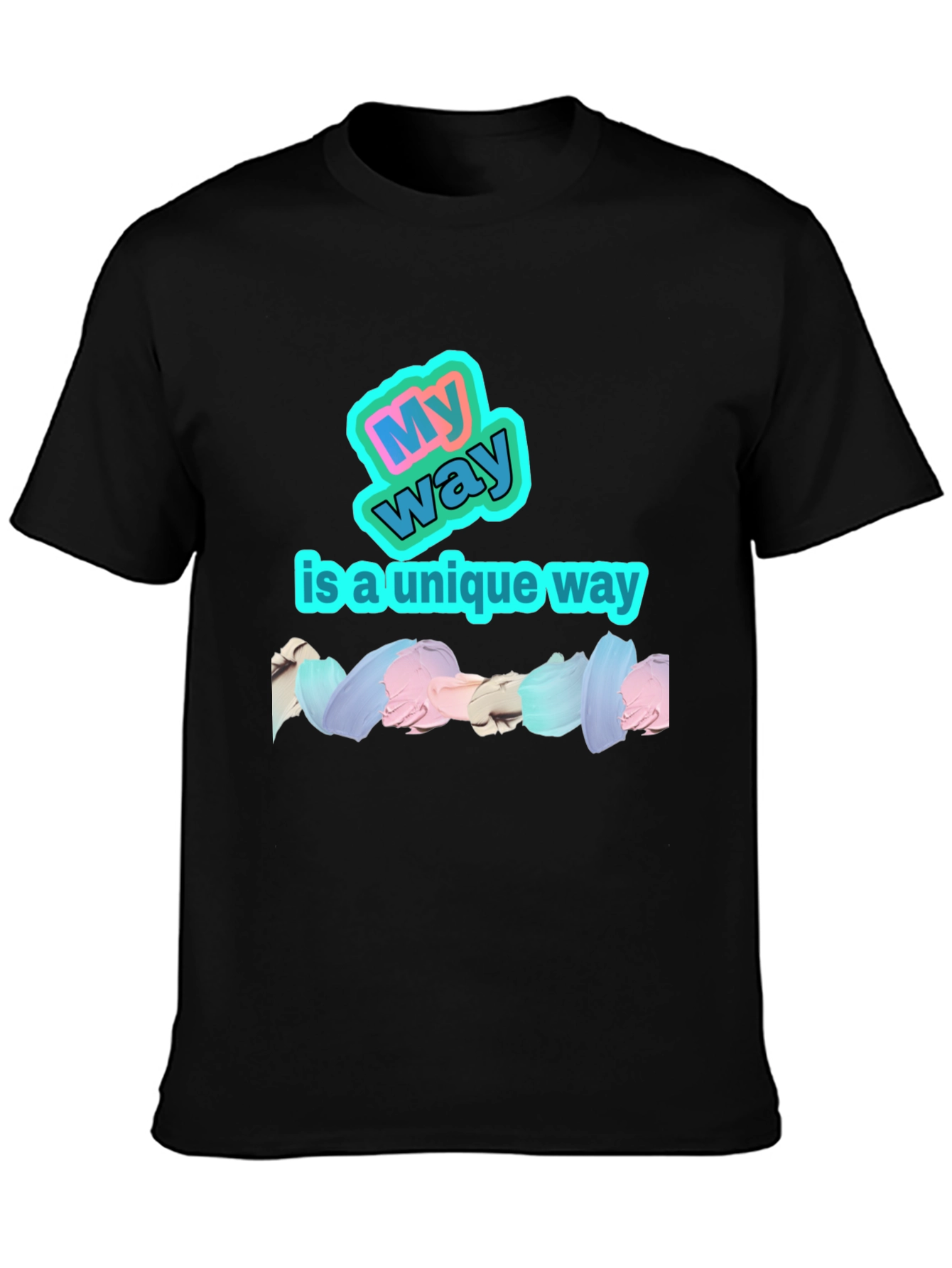 My Way Unique Black Graphic T-Shirt