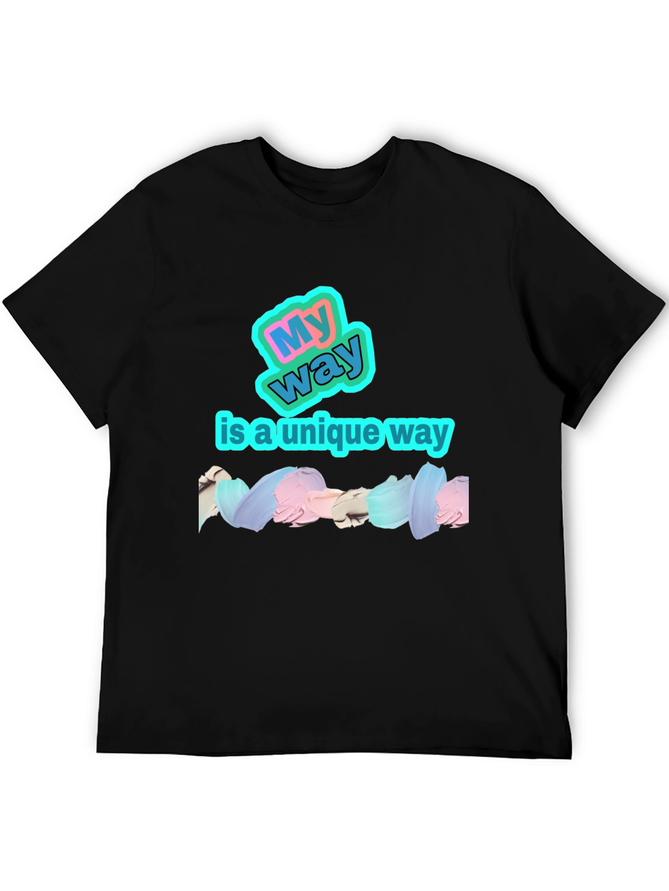 My Way Unique Black Graphic T-Shirt