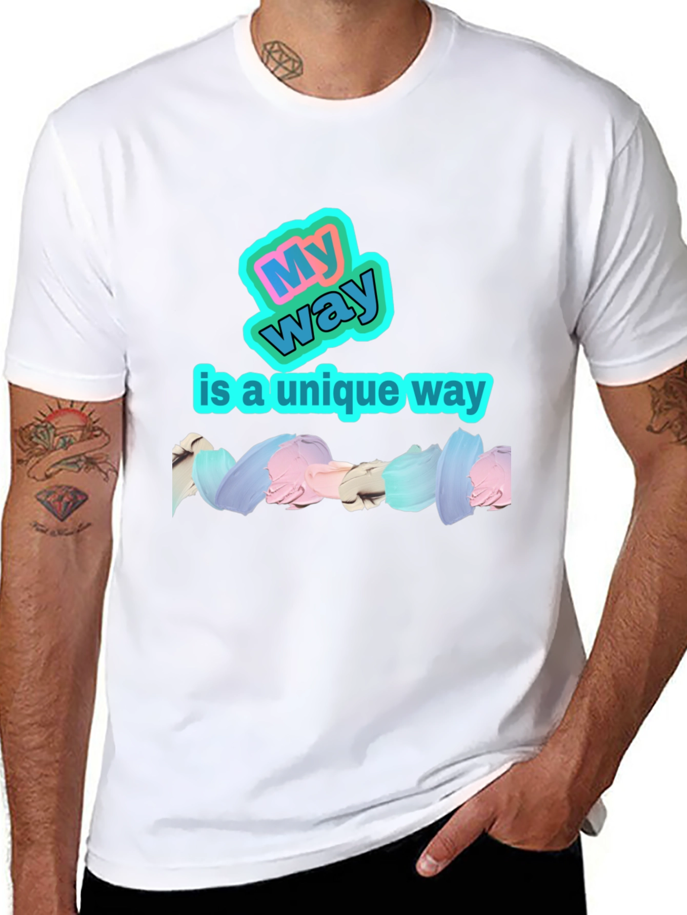 My Way Unique Black Graphic T-Shirt