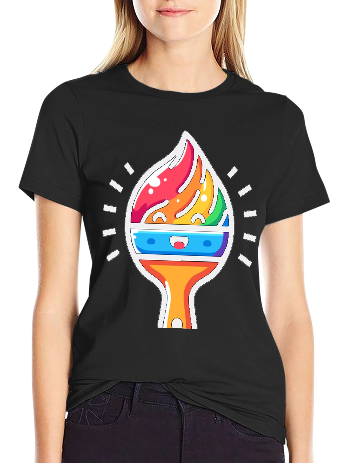 Rainbow Brushstroke Graphic Tee