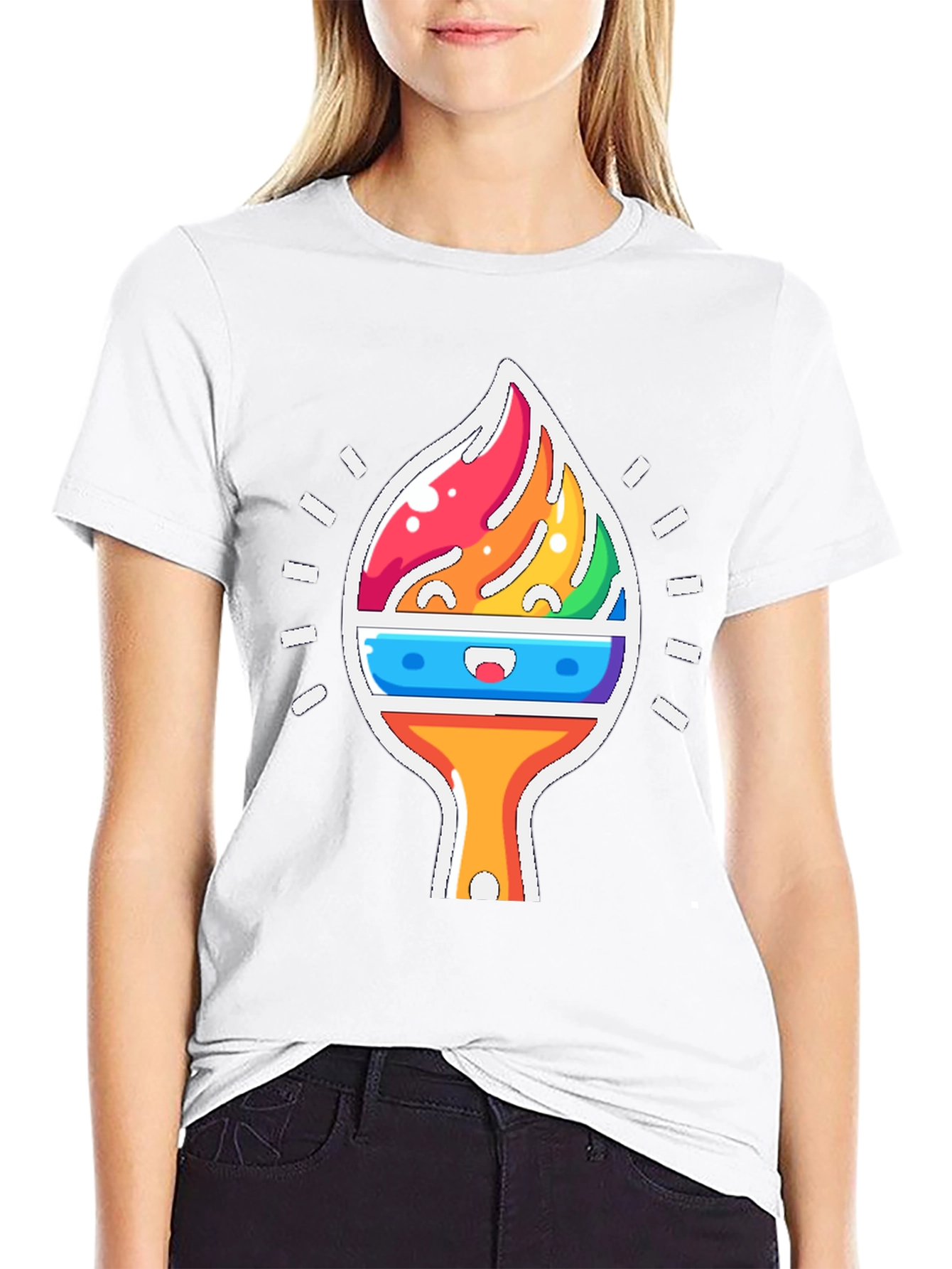 Rainbow Brushstroke Graphic Tee